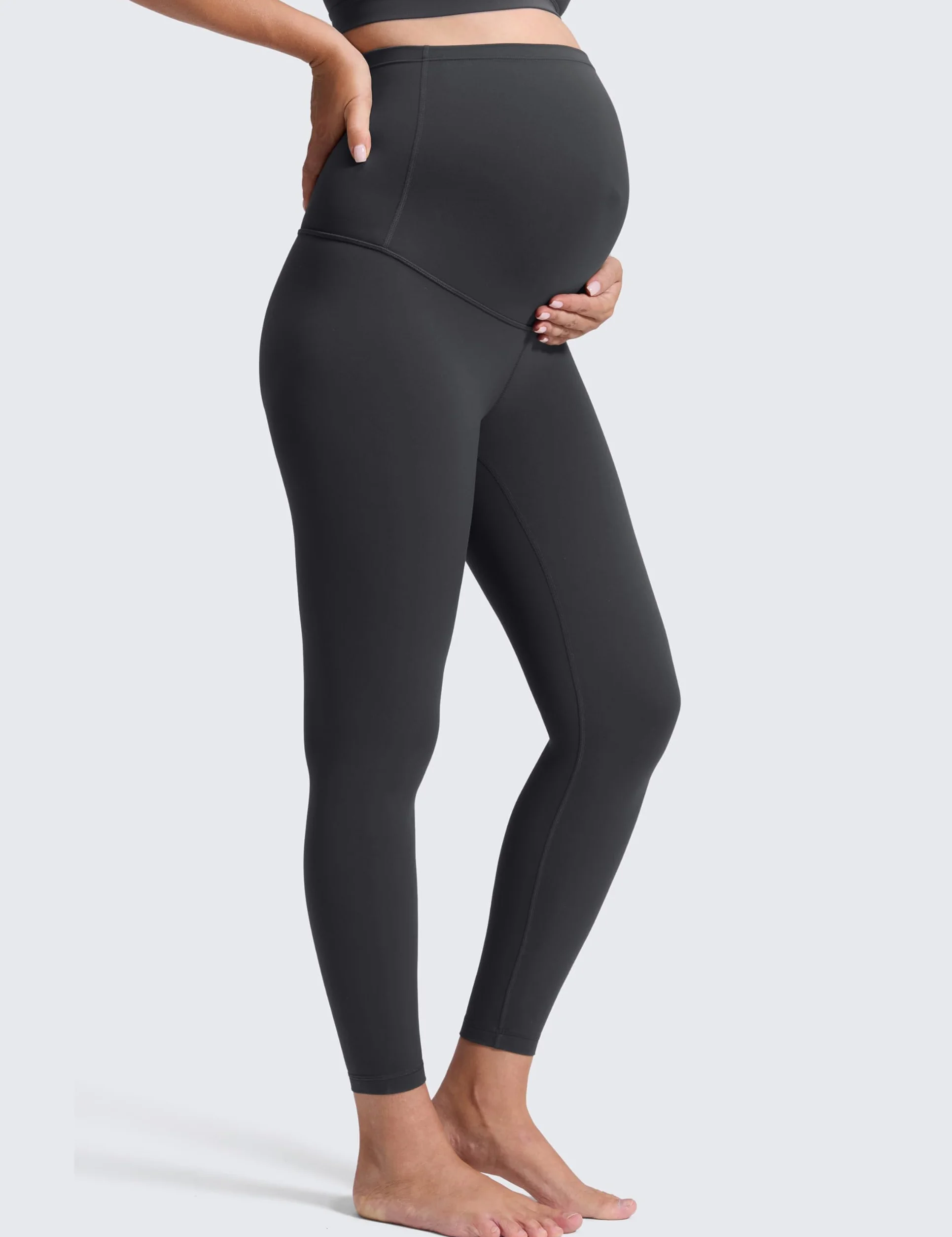 CRZ YOGA Damskie legginsy ciążowe Butterluxe 25/28" - Legginsy treningowe Over Bump Ciążowe spodnie do jogi z miękkim wsparciem brzucha