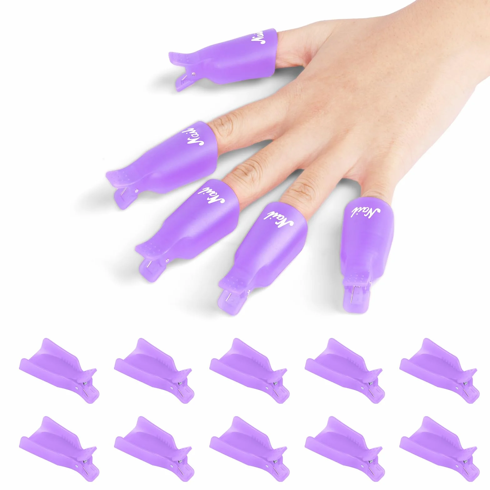 LOPHE Klipsy do usuwania lakieru do paznokci do żelu Soak Off i akrylowego manicure UV - fioletowe