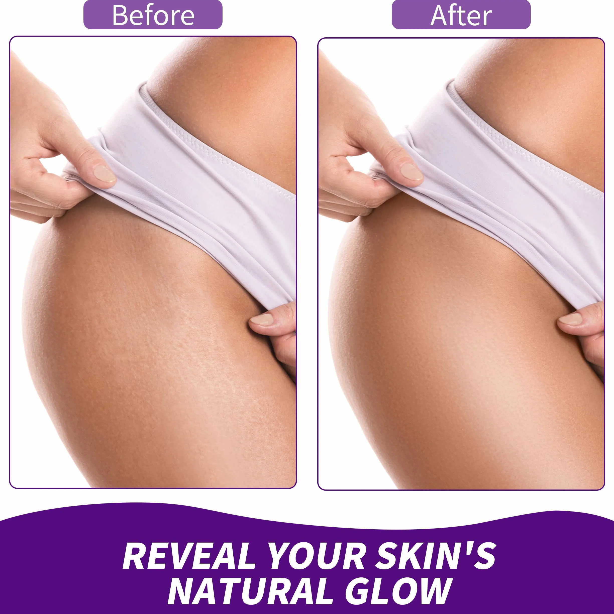 2x Rękawica Peelingująca z Naturalnego Włókna | Usuwa Martwy Naskórek | Gąbka do Peeling Ciała Hammam Spa | Rękawica do Masażu i Peeling Ciała z 2 Metalowymi Haczykamy | Fioletowy + Zielony