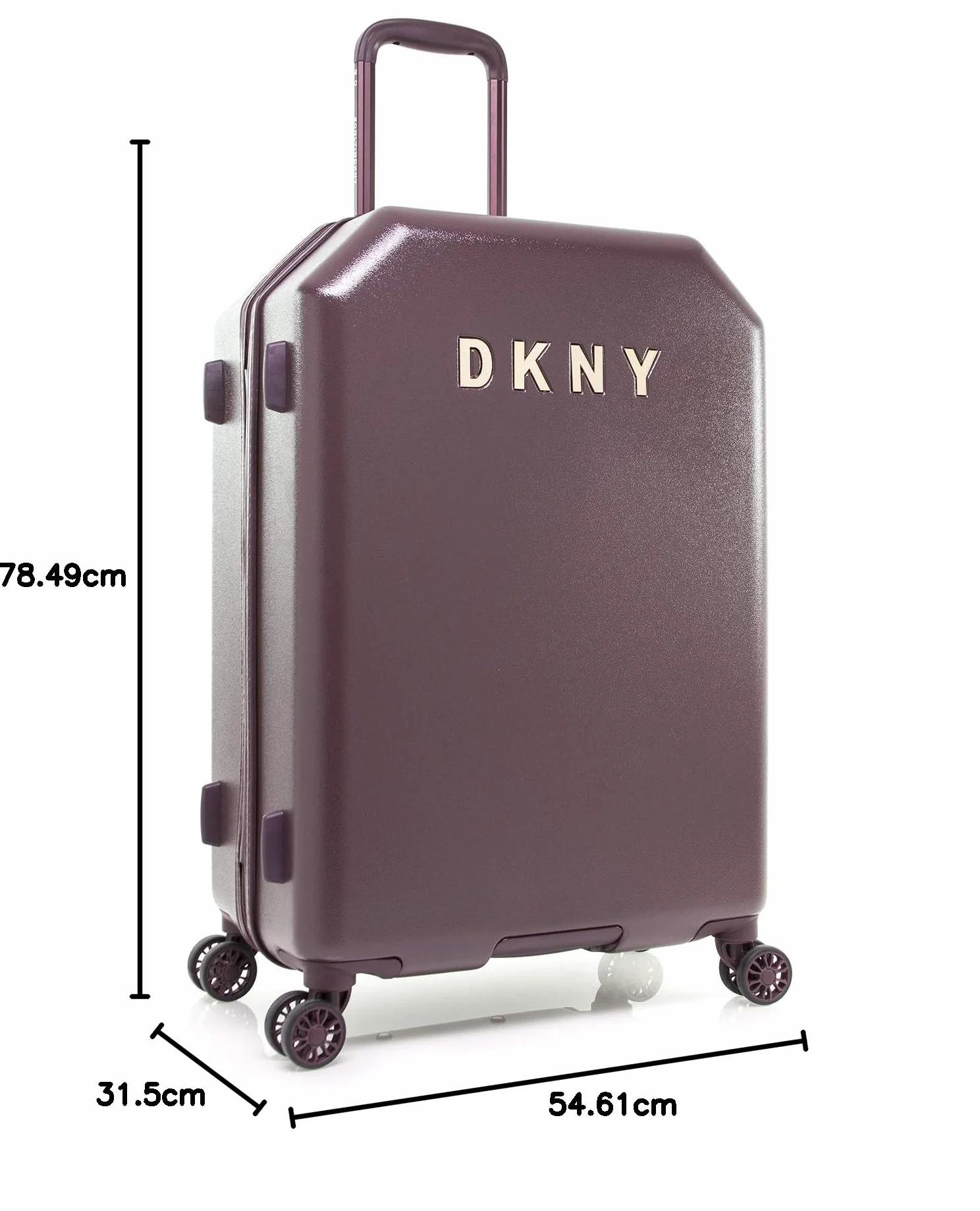 DKNY Metalowe logo, Aufrecht, mit 8 spinnrollen, Gepäck, Burgund, 30 Inch Upright, Allure