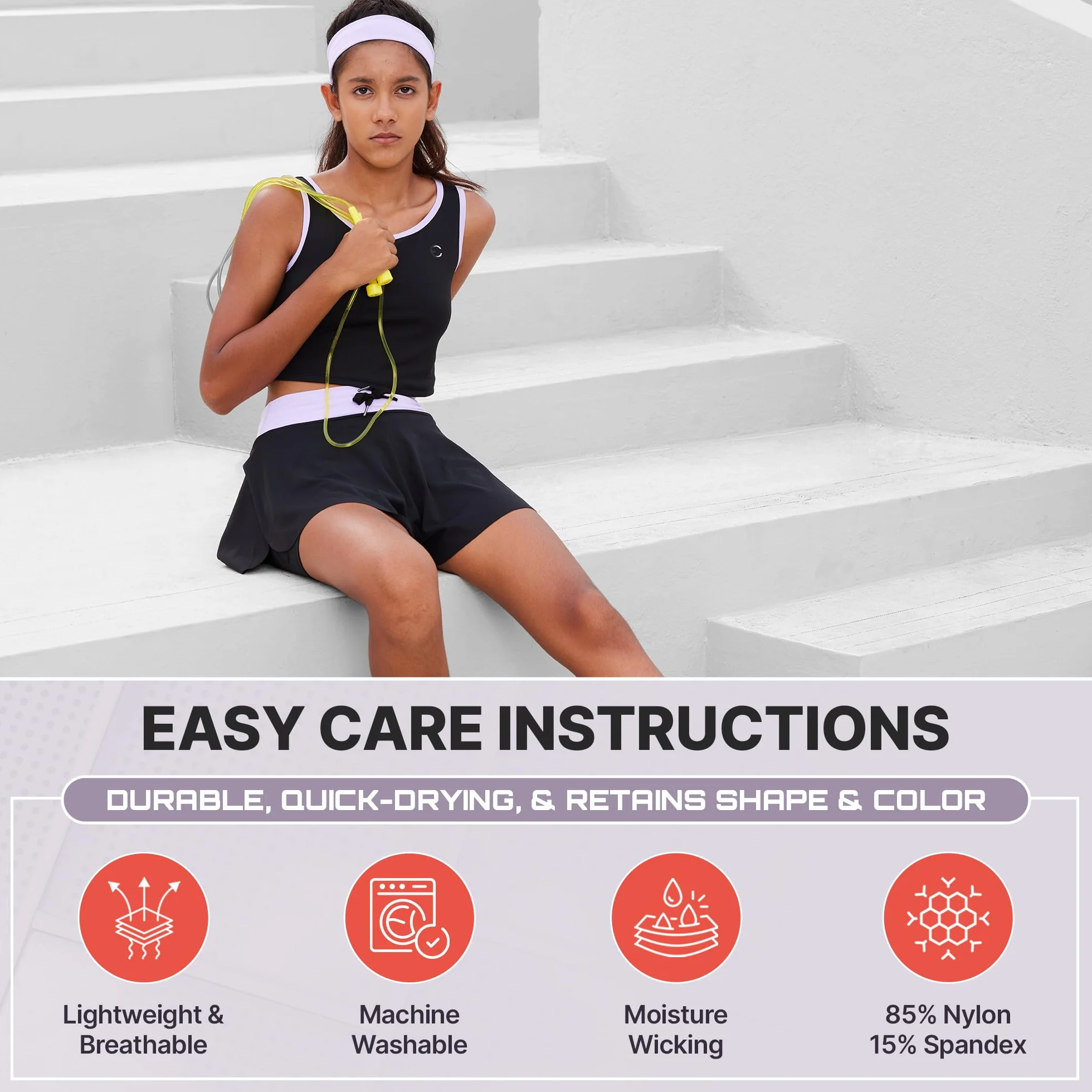 Zestaw odzieży sportowej dla dziewcząt Dziewczynki Girls Butterfly Shorts Skirts & Sleeveless Tops (5 w zestawie)