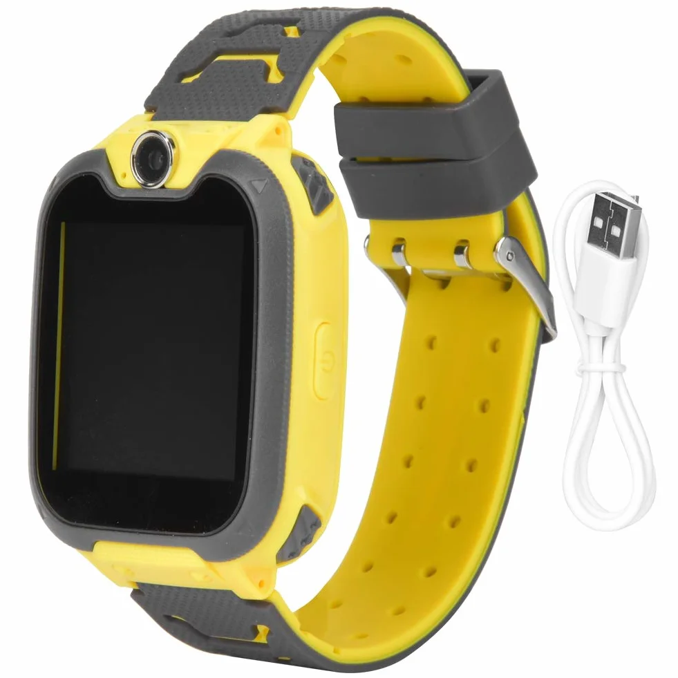 AMONIDA Dziecięcy zegarek na telefon, 4 kolory dziecięcy inteligentny zegarek na telefon, 32 g na zewnątrz dzieci dom dla chłopców dziewcząt (żółty), prezent na Nowy Rok