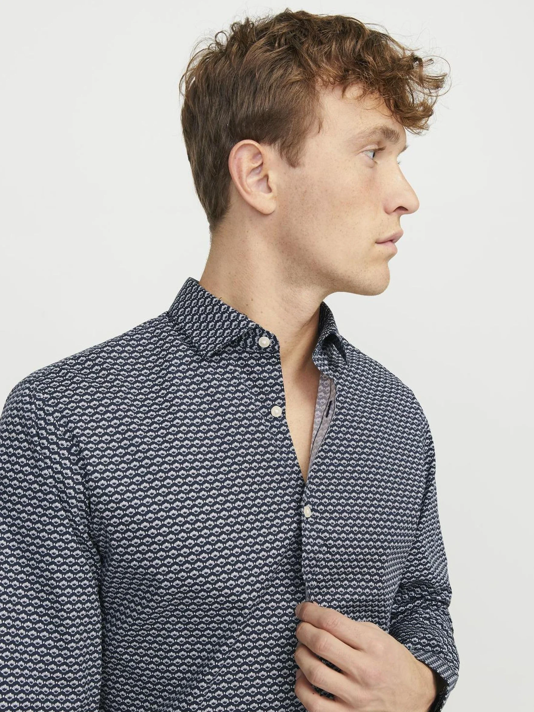 JACK & JONES Koszula Mężczyźni Jprblablackpool Stretch Shirt Ls Ss24 Sn