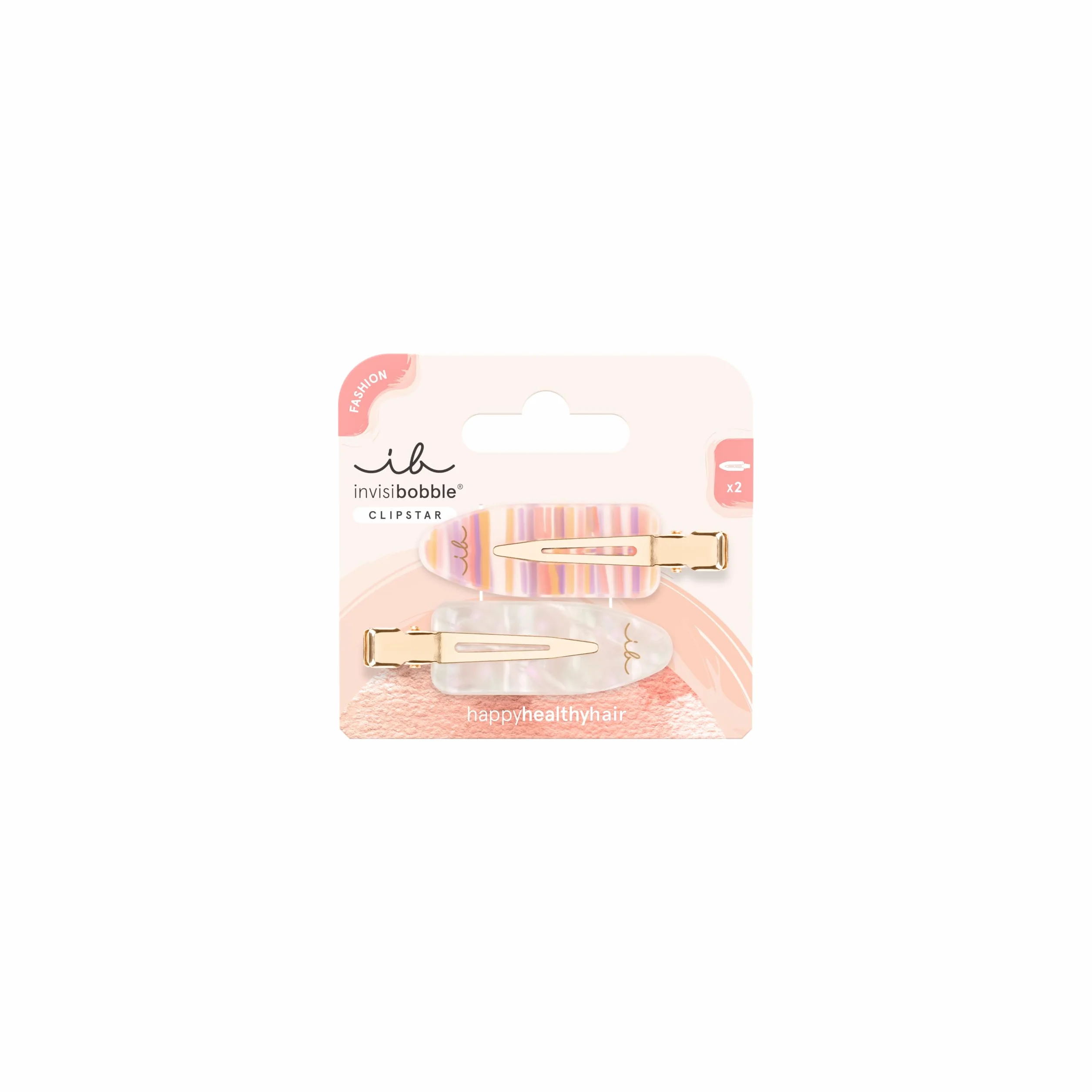invisibobble Spinka do włosów damska (2 x) bezszwowa – spinka do włosów średniej wielkości, biała, pomarańczowa, fioletowa, modna – Clipstar GRWM Styling Get Ready With Me – Hair Claws Make-up