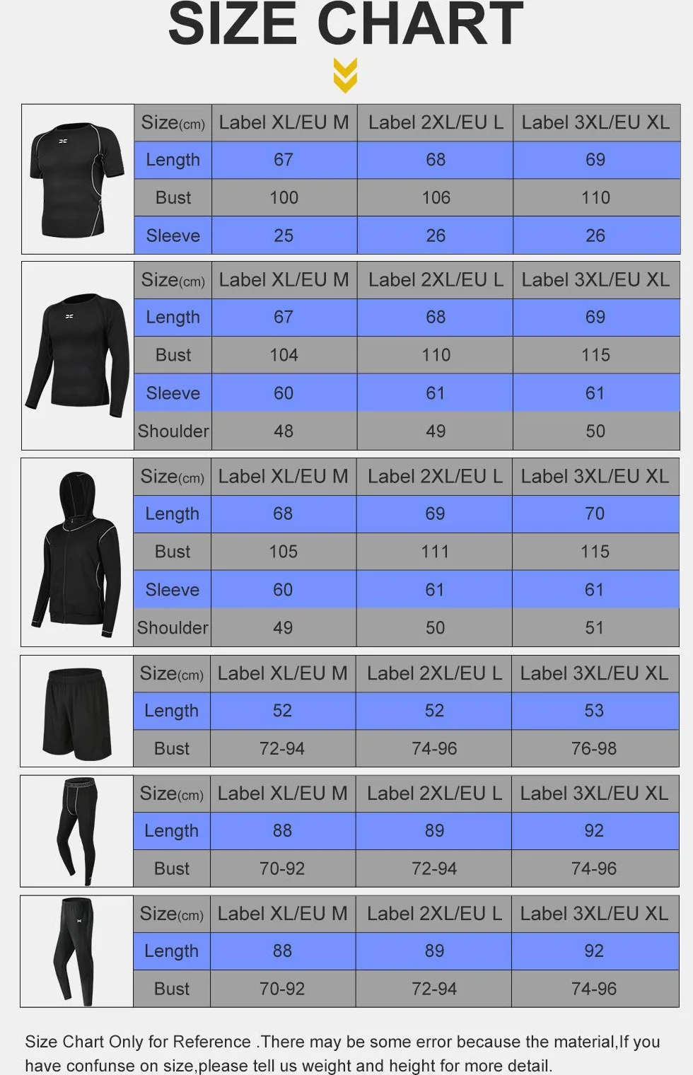 Superora 6-częściowy zestaw odzieży fitness dla mężczyzn odzież treningowa strój fitness odzież gimnastyczna outdoor