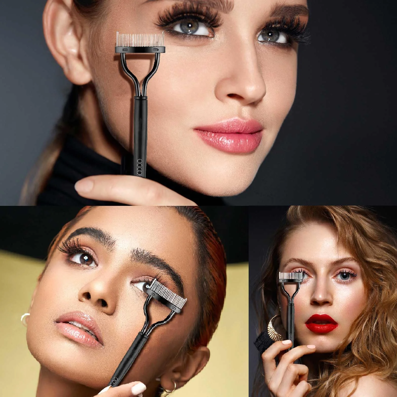 Wałki do włosów grzebień do rzęs, Docolor Make-up Mascara aplikator do brwi szczotka do pielęgnacji brwi narzędzie