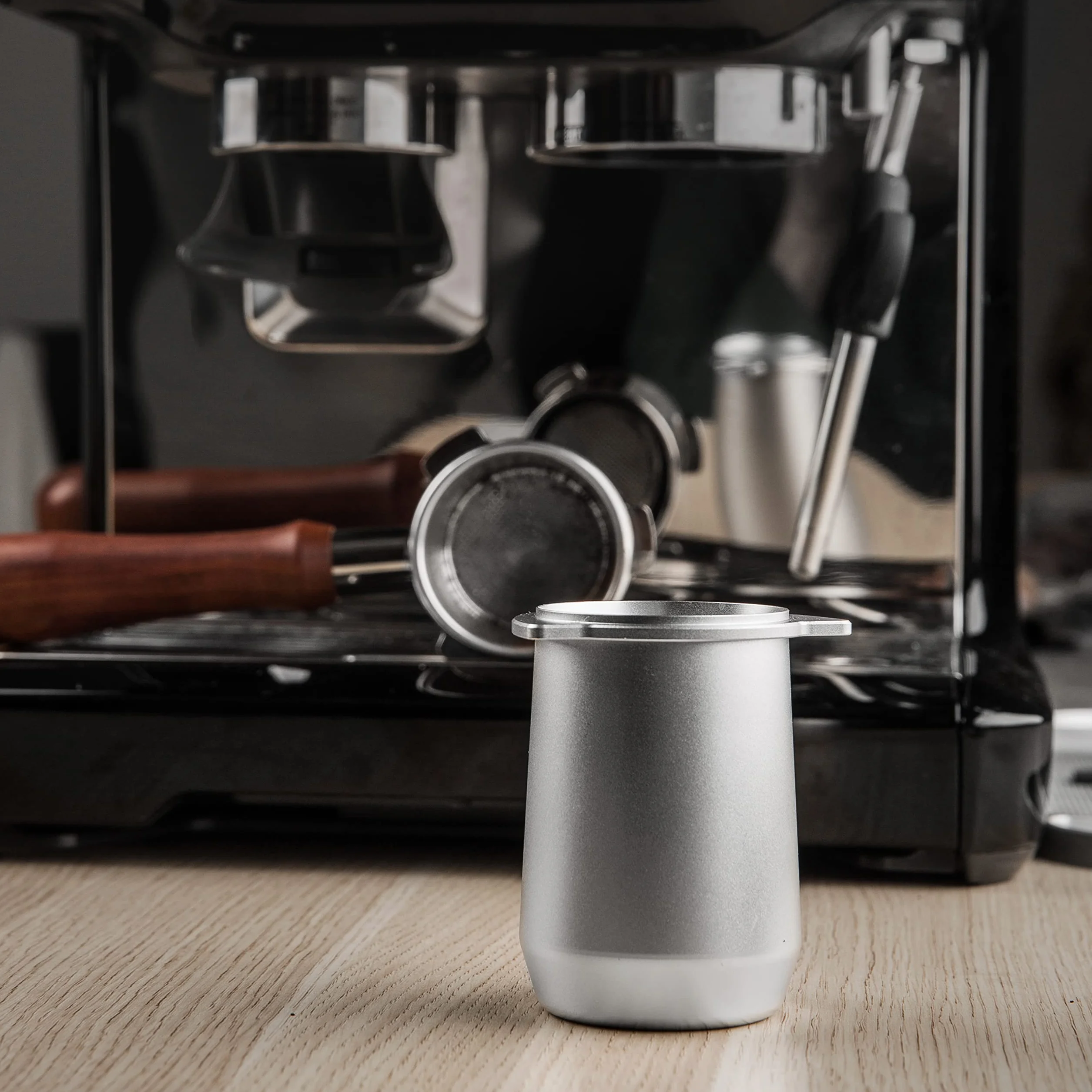 54 mm kubek dozujący do espresso kubek do kawy mielona ważenie barista akcesoria aluminium metal do szałwii Delonghi Breville Portafilter, srebrny