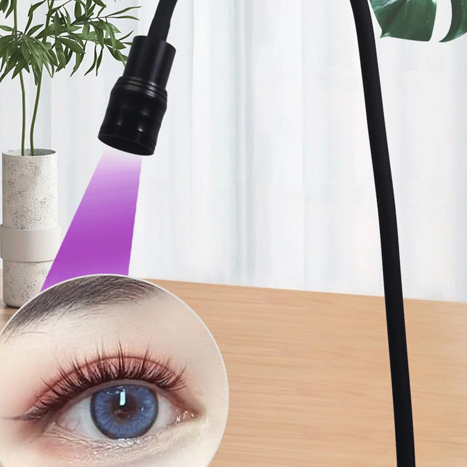 Lampa Kleju UV, Lampa UV z Rzęsami Stwardniająca Stabilna Regulacja 5W (wtyczka UE 110~240V)