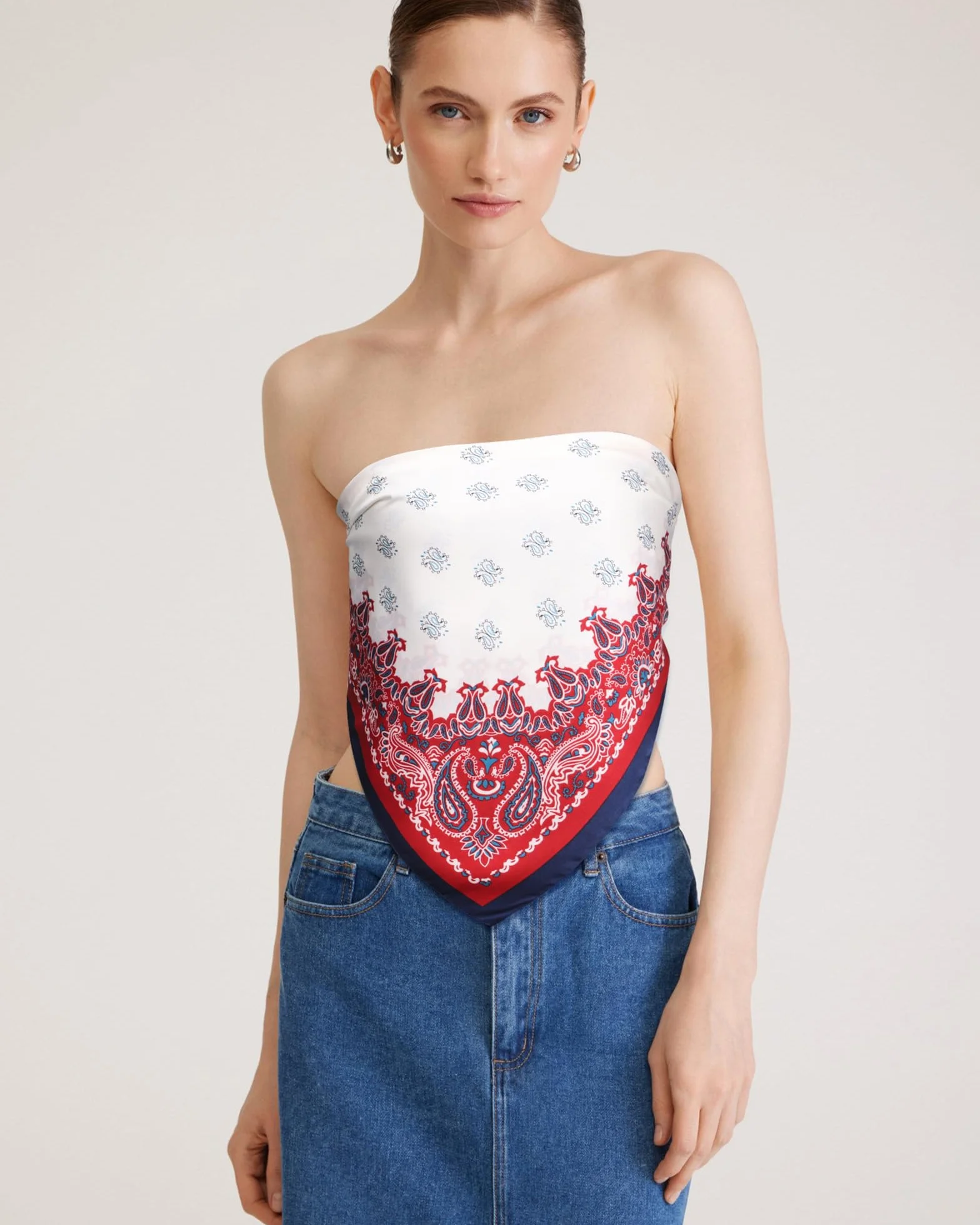 WELROG Chustka damska na lato, 68 x 68 cm, jedwabna bandana, chusta na głowę, kwadratowa chusta dla kobiet, satynowa chusta do włosów, akcesoria do włosów