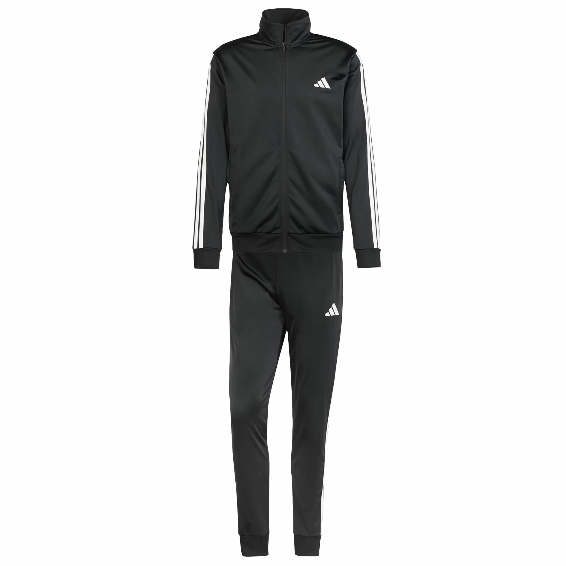 adidas Mężczyźni SPORTSWEAR BASIC 3 STRIPES TRICOT TRACKSUIT, Black, L Tall