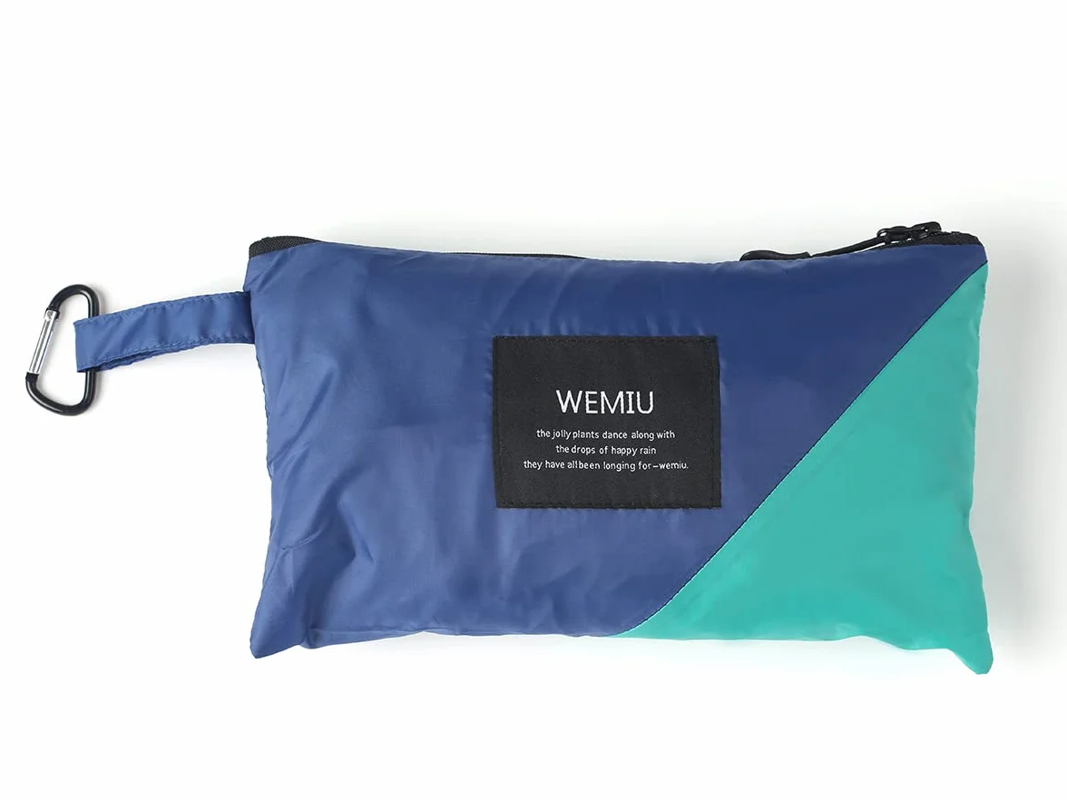 SaphiRose Unisex Rain Poncho Raincoat Hooded for Adults Women with Pockets (Green-Blue)