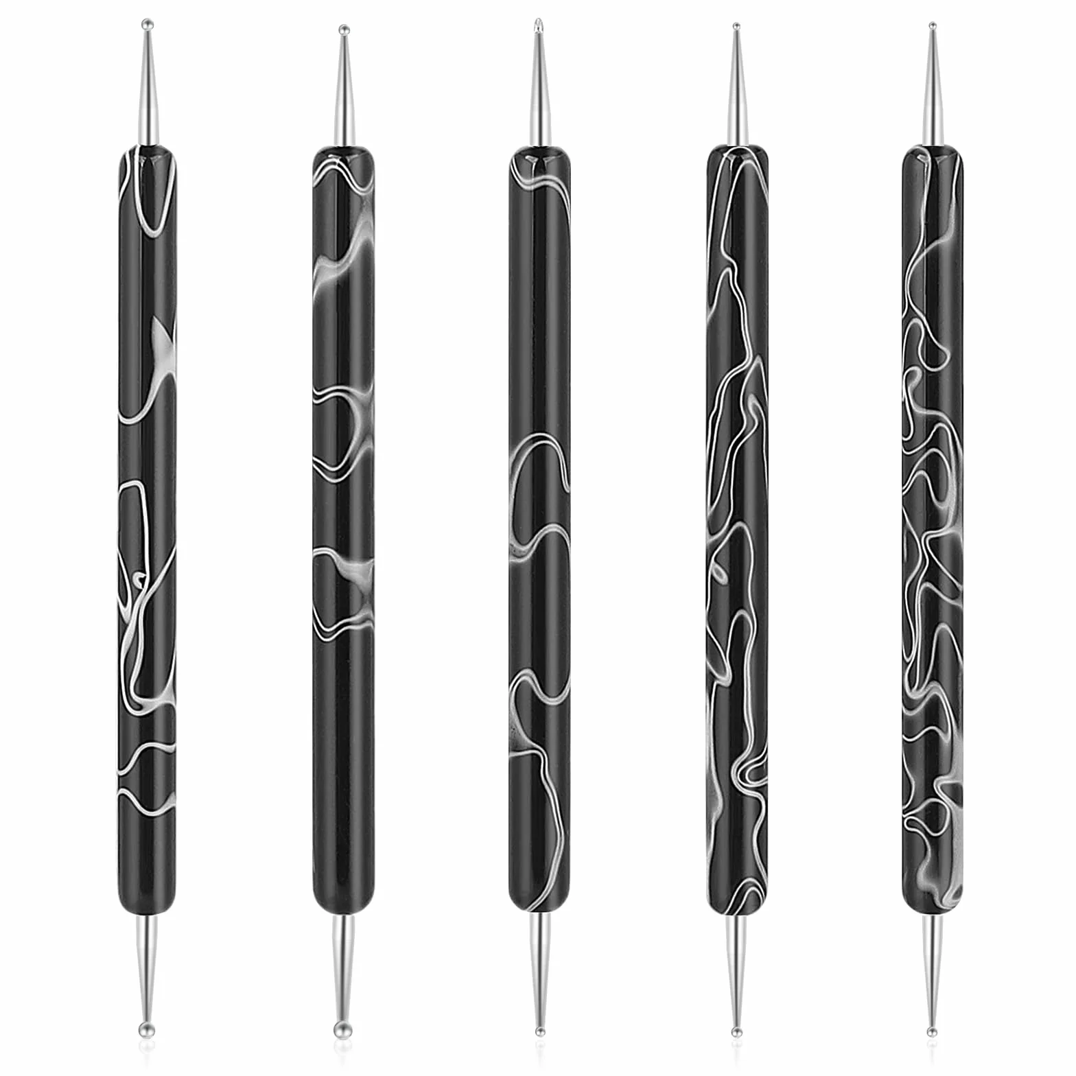 5 sztuk Nail Design Dotting Tools Nail Art Narzędzie do zdobienia paznokci Pędzel Punkty Pędzel Kropka Pisak Marbleizing Narzędzie do Marbleizing Narzędzie do manicure