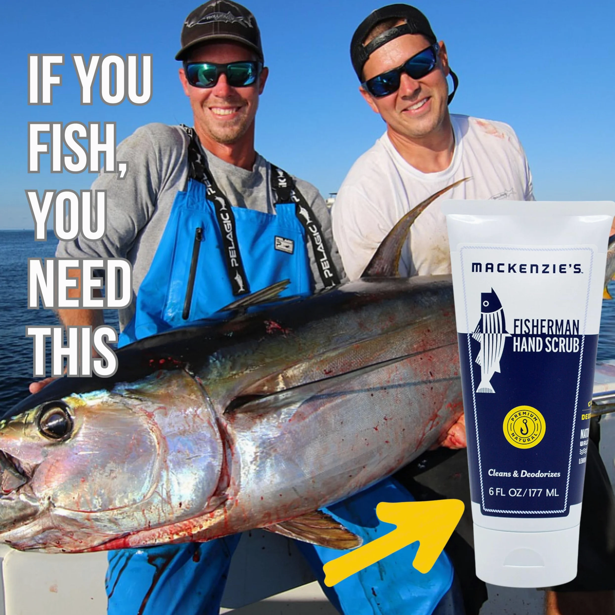 MacKenzie's Fisherman Hand Scrub 6oz - środek do czyszczenia rąk i odświeżacz powietrza - prezenty dla wędkarzy, kucharzy i ogrodników