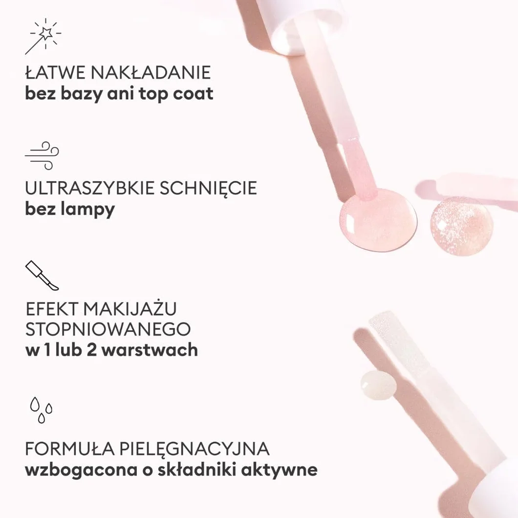 Manucurist Active Shine™ Żelowy lakier do paznokci, bez lampy, wegański, wyprodukowany we Francji, ultrabłyszczący, 2 w 1, Nude Nail Strengthener & Highlighter, składniki pochodzenia roślinnego
