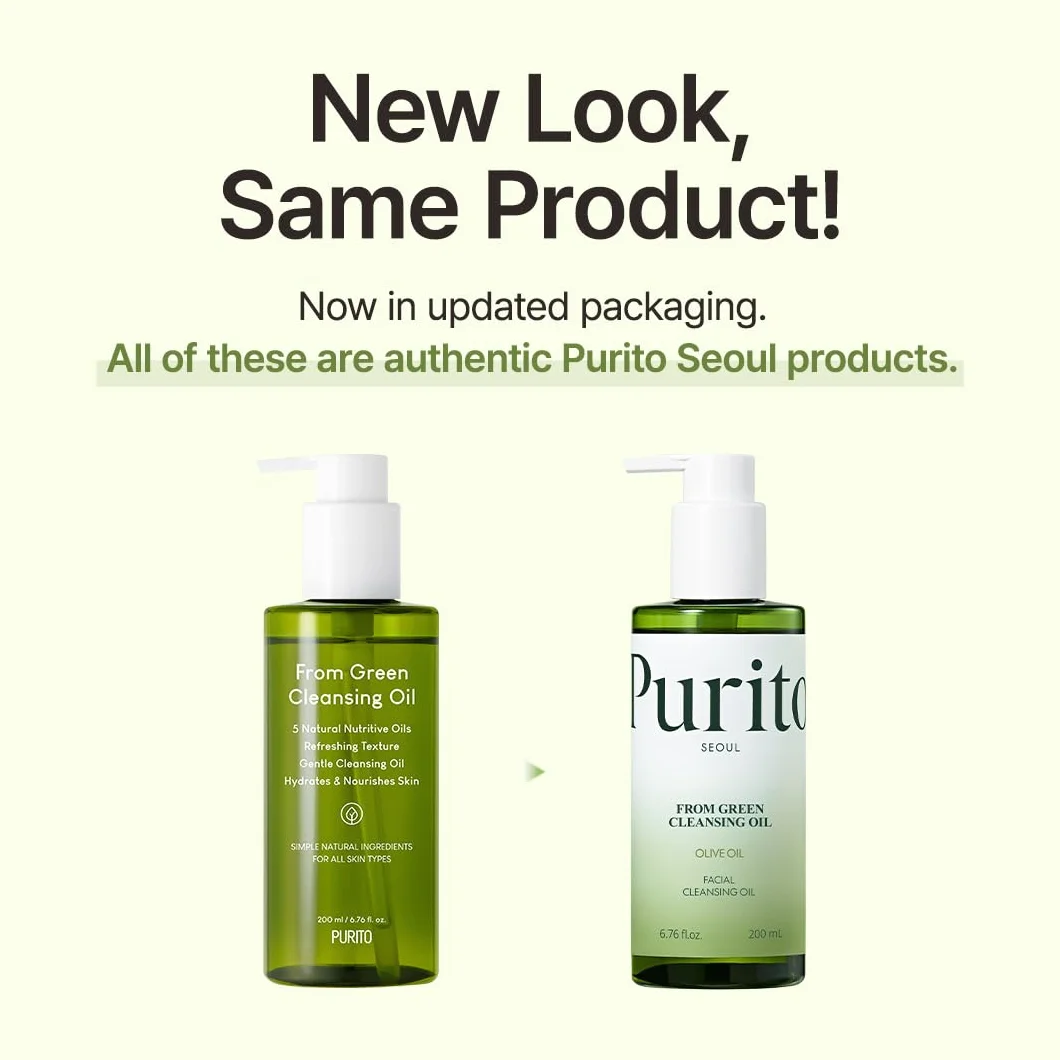 PURITO From Green Cleansing Oil Renewal 6.76 fl.oz / 200ml Gentle Facial Cleanser, Cruelty-free & Vegan, Nature-derived Oils