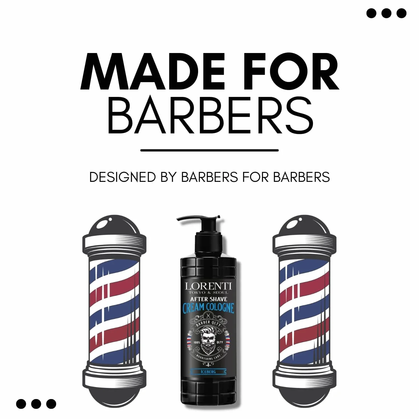LORENTI TOKYO & SEOUL Barber After Shave Cream Cologne Lotion męski 400 ml lodowy | balsam po goleniu | Żel po goleniu fryzjerski