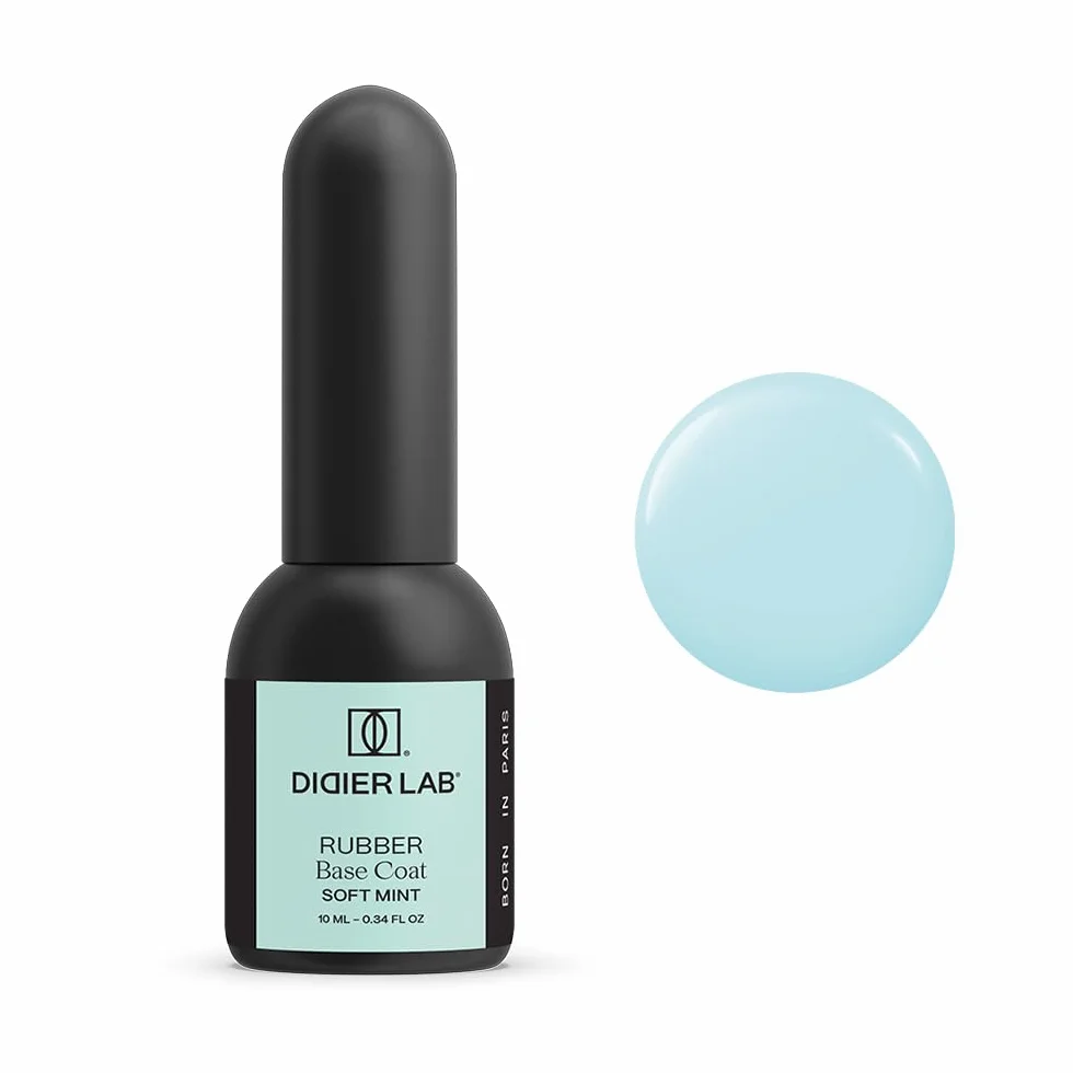 Didier Lab Baza kauczukowa LED/UV Miętowy 10 ml Bez HEMA i TPO Lakier hybrydowy podkładowy 2w1