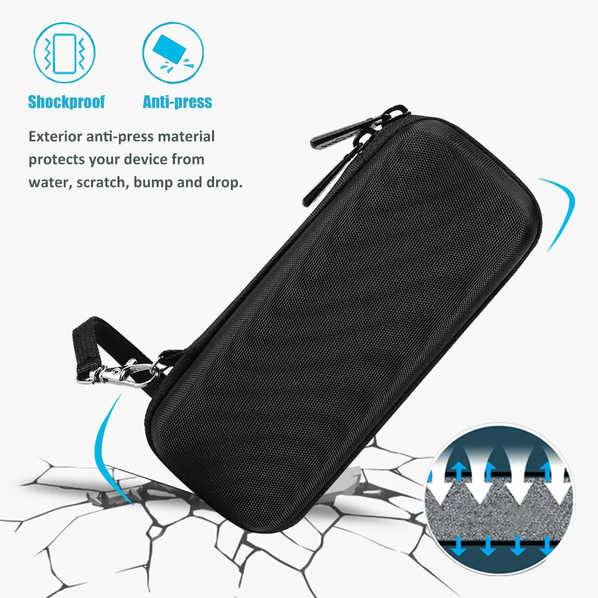 ProCase Eva twarde etui do przechowywania w podróży, torba ochronna do Philips Norelco OneBlade, męska hybrydowa elektryczna trymer i golarka, z paskiem mocującym, czarna