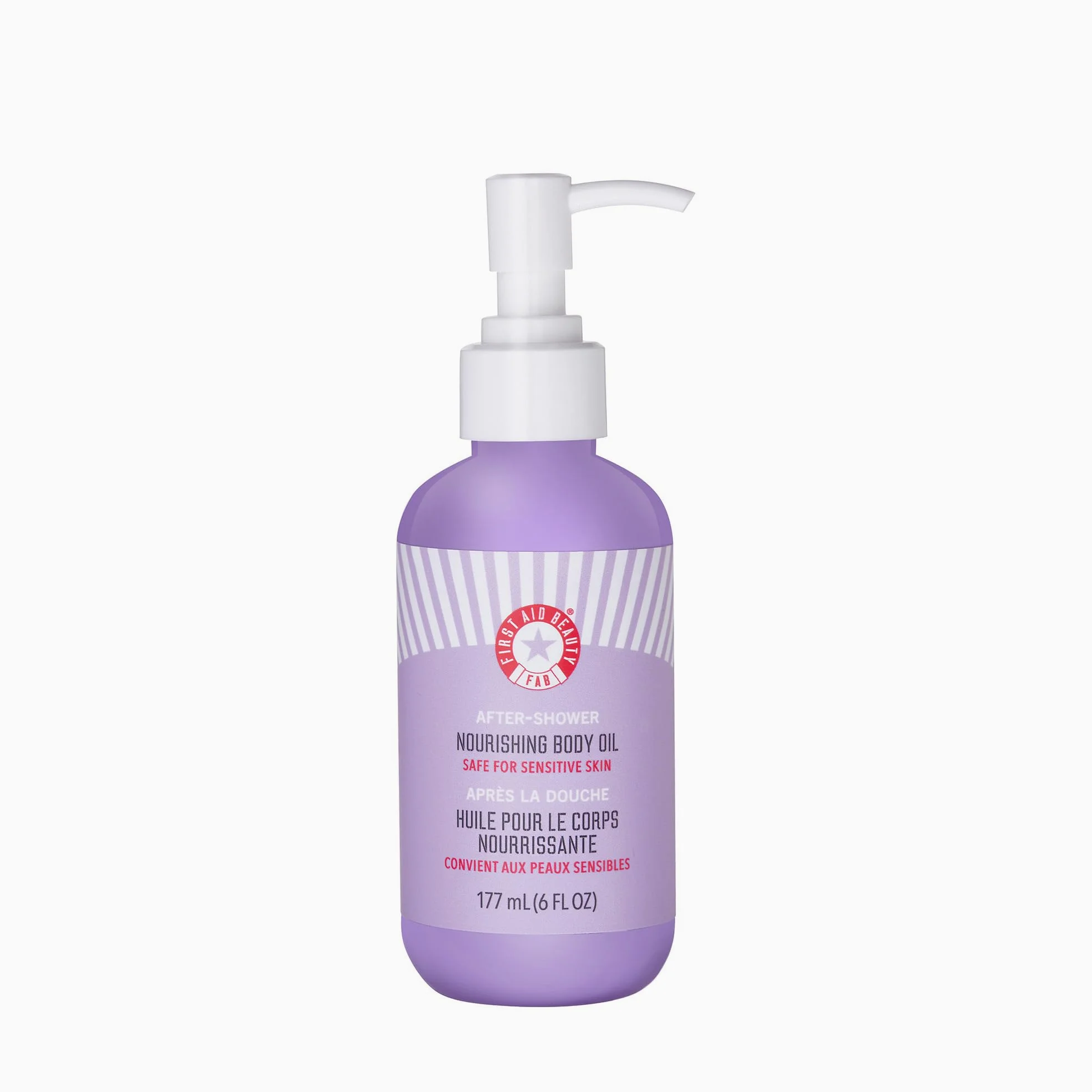 First Aid Beauty – Odżywczy Olejek do Ciała po Prysznicu, Nawilża Skórę i Zatrzymuje Wilgoć dzięki Lipidom, Olejowi z Pestek Winogron i Jojoba, Bezpieczny dla Skóry Wrażliwej, 177 ml