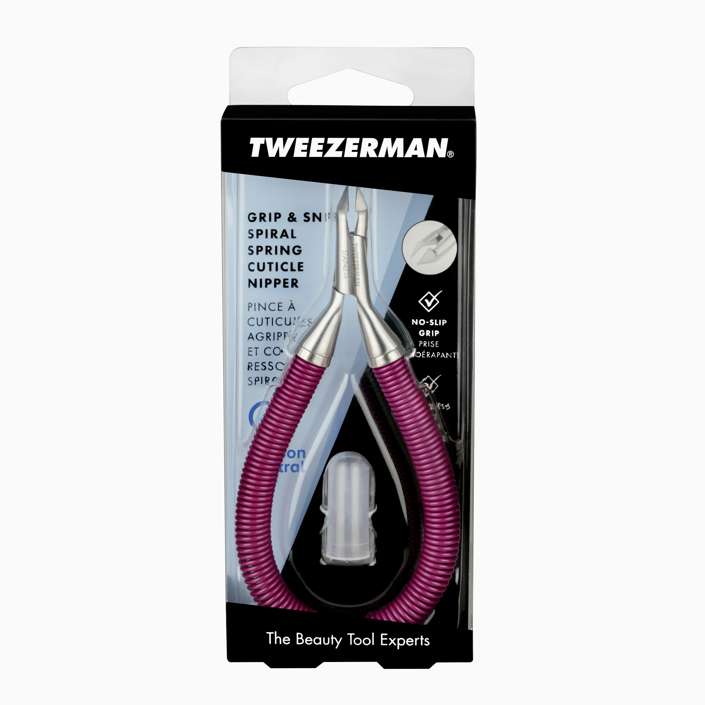 Tweezerman szczypce do skórek paznokci Grip and Snip, ze sprężyną spiralną