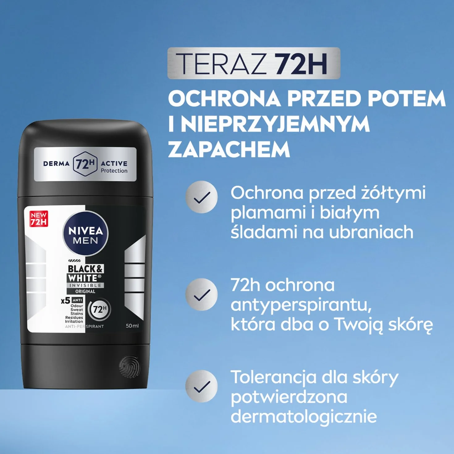 NIVEA MEN Black & White Original Antyperspirant stick 50 ml