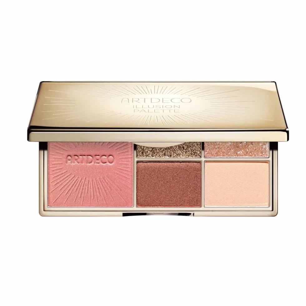 ARTDECO Paleta Illusion for cheeks & eyes – must have paleta czterech cieni do powiek i jednego różu z wbudowanym lusterkiem – 1 x 1 szt