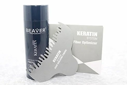 BEAVER ZESTAW: Bóbr KERATIN włókna budujące czarny korektor wypadania włosów 28 g i grzebień optymalizujący wypadanie włosów