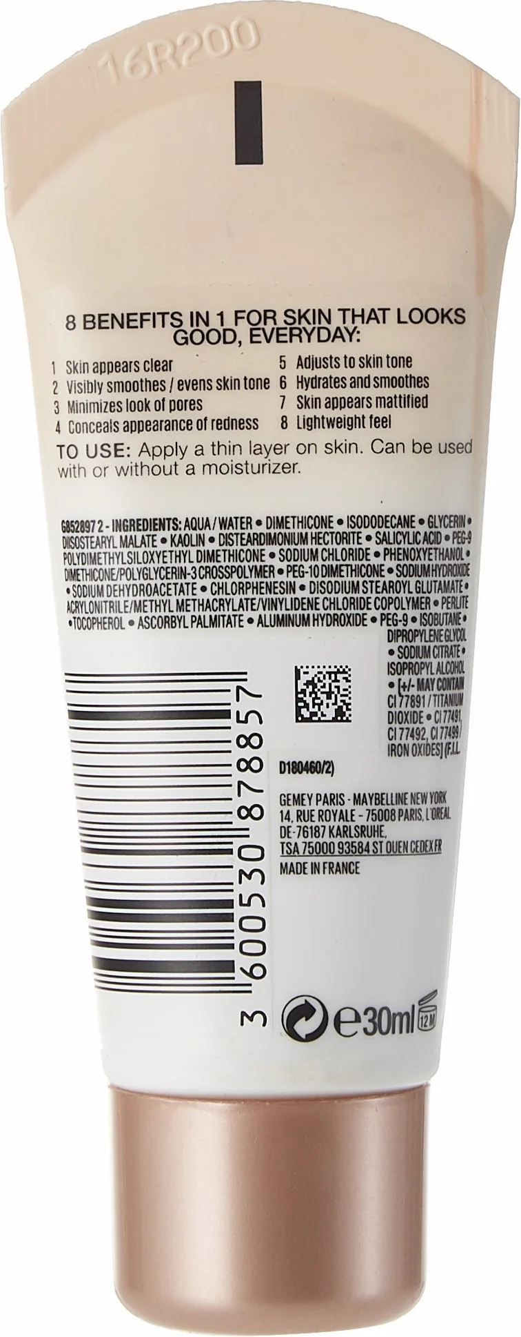 Maybelline New York Dream Satin BB 30ml SPF30-02 Light