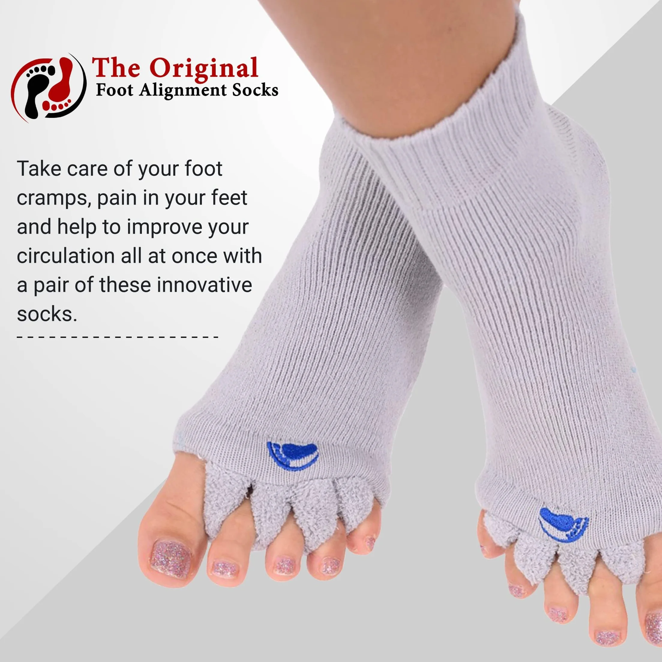 Skarpety The Original Foot Alignment Socks, pomarańczowo-niebieskie, rozm.: L