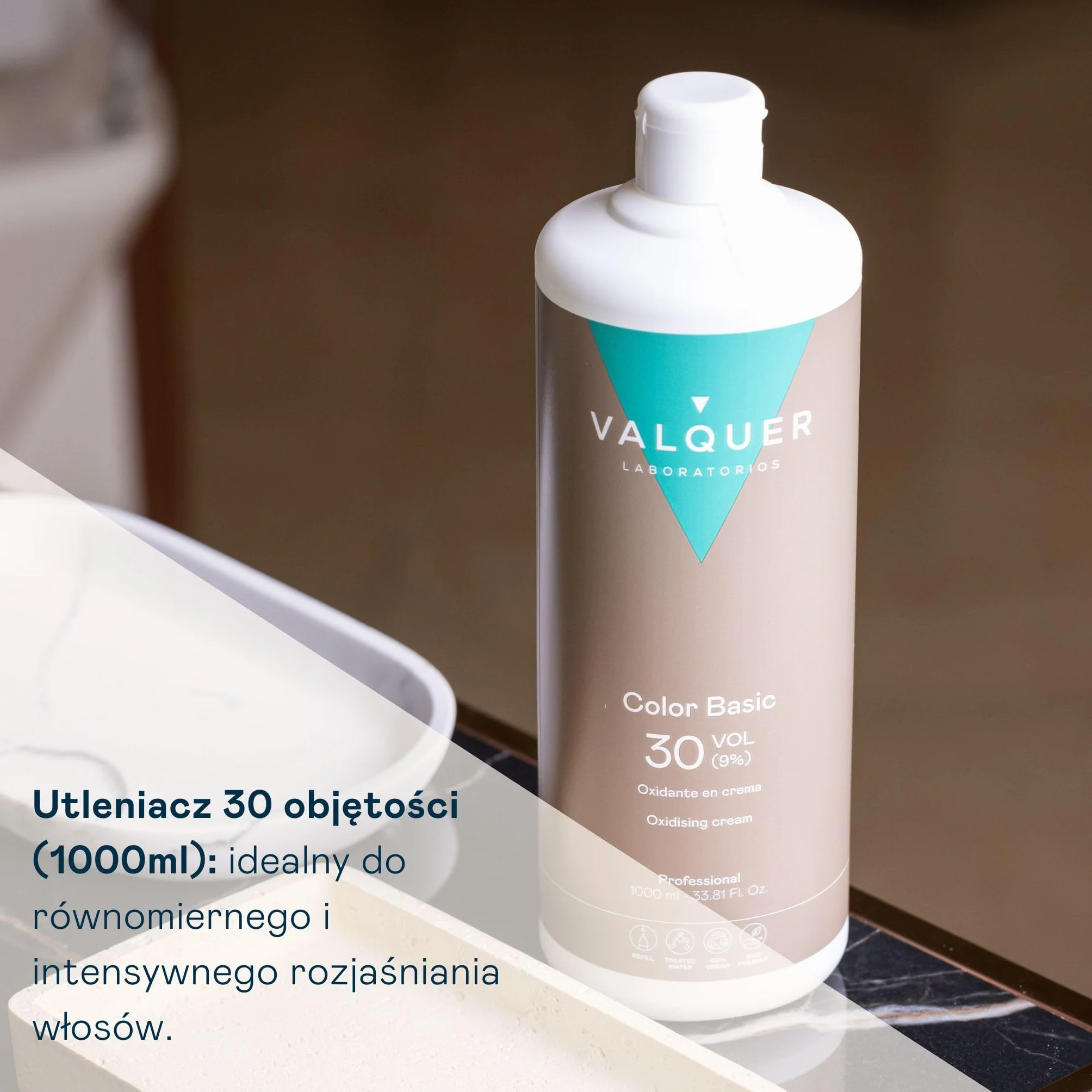 VALQUER Zestaw do Rozjaśniania Włosów Niebieski Rozjaśniacz w Proszku 30 Vol 9% 500 g + 1 L