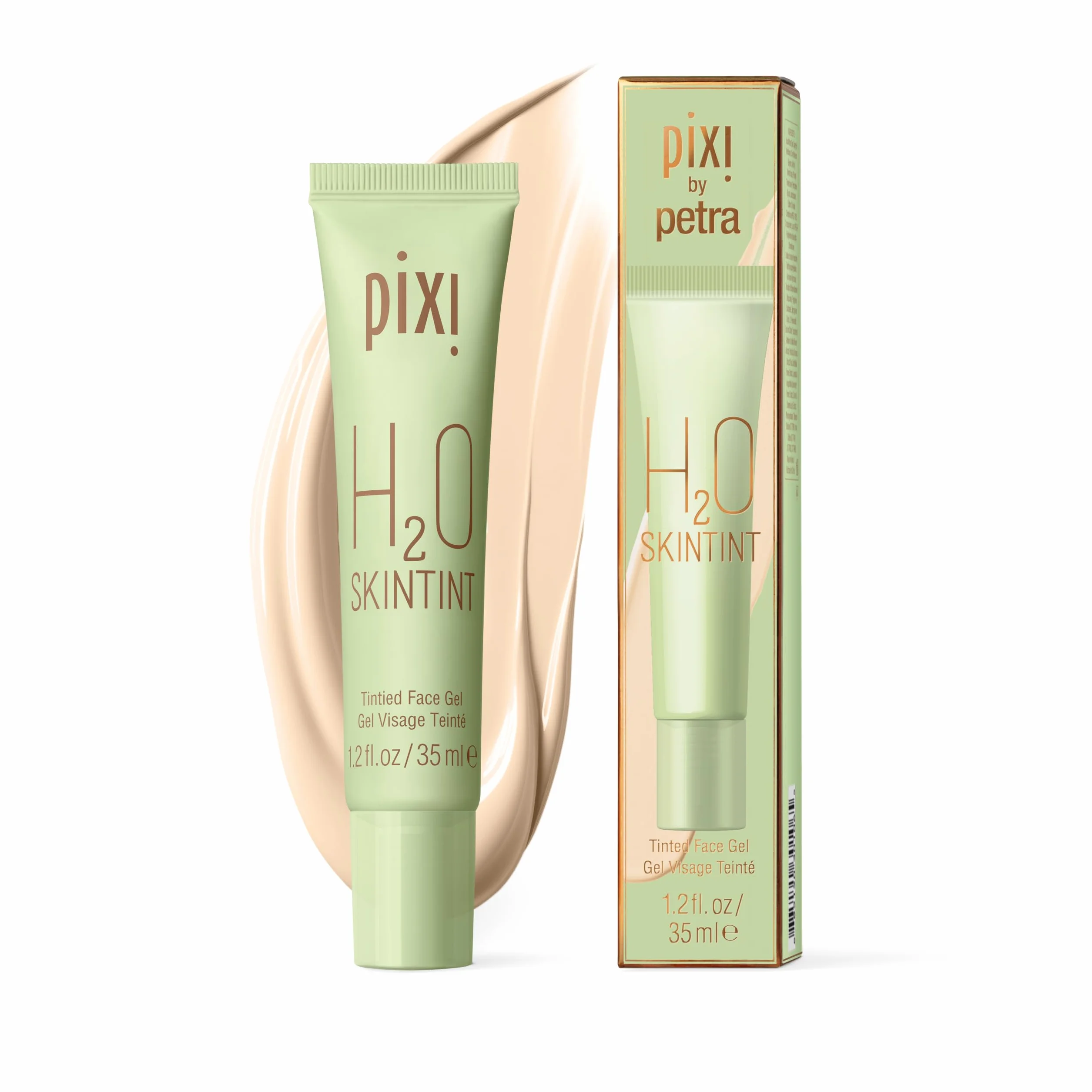 Pixi Beauty H2O SkinTint | Getonowana żelowa pielęgnacja nawilżająca | Lekka, nawilżająca i odporna na wodę | Wyrównuje odcień cery i zmniejsza zaczerwienienia | Odcień: Fair | 35 ml / 1,2 fl oz