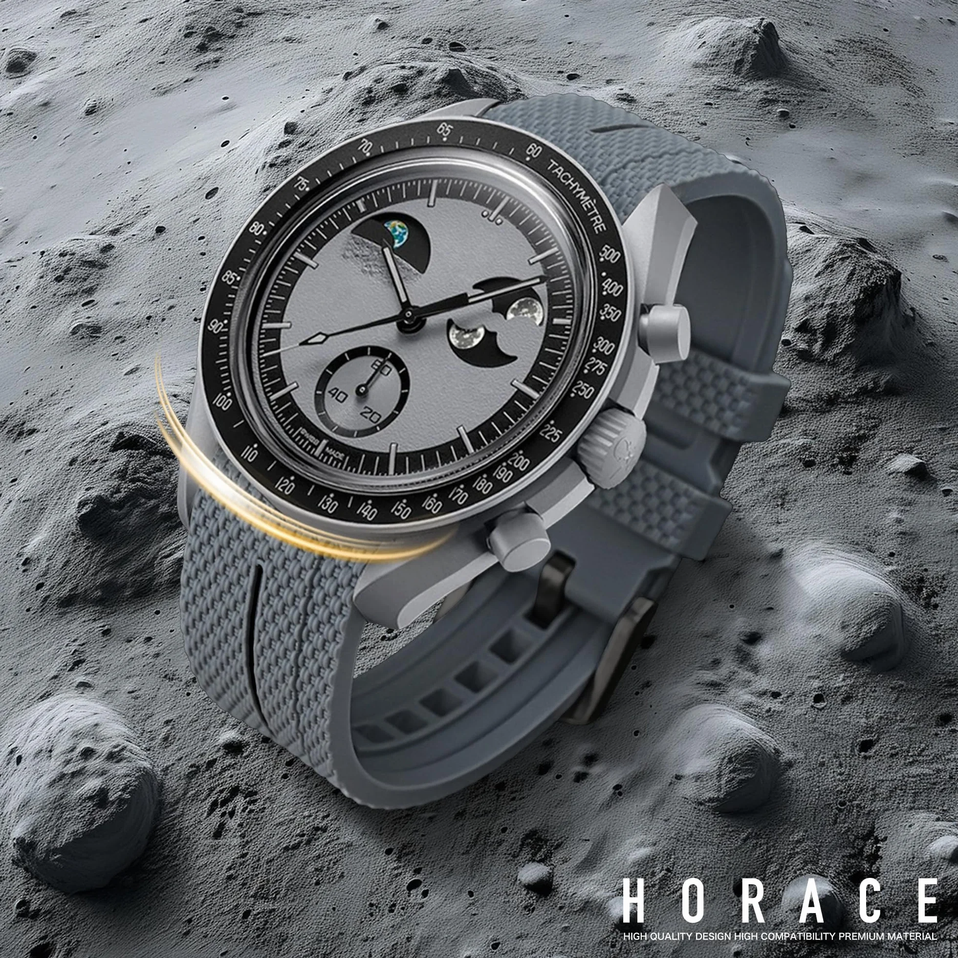 HORACE Uniwersalny gumowy pasek szybkozłączny kompatybilny z Omega x Swatch MoonSwatch 20 mm