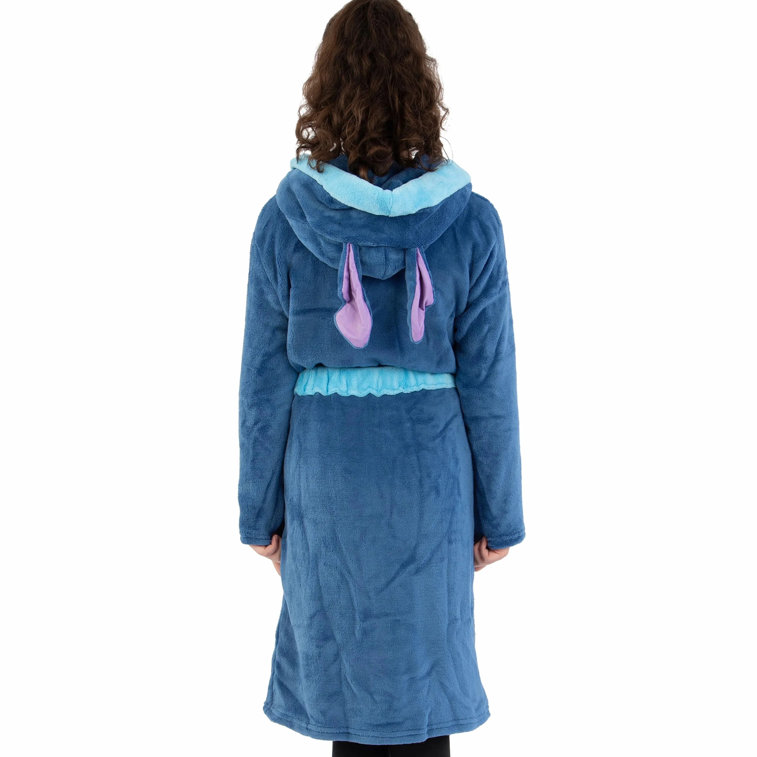 Disney Lilo i Stitch Szlafrok | Szlafrok z Kapturem | Polarowy Szlafrok z 3D Uszami | Oficjalny Produkt Stitch
