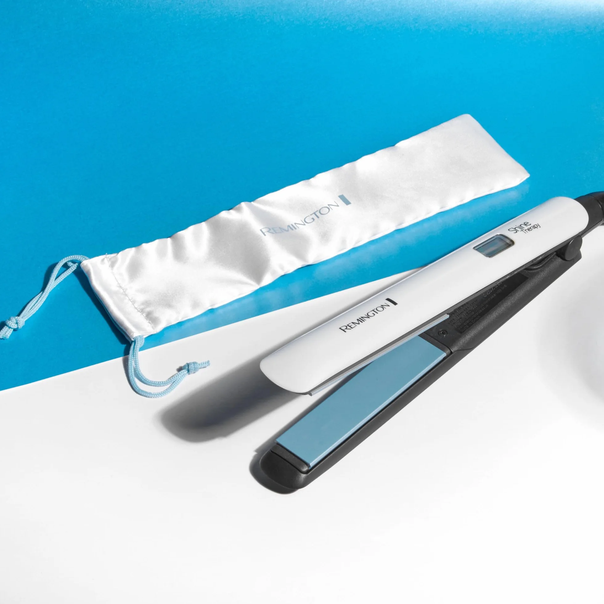 Remington prostownica do włosów, powłoka ceramiczna wzbogacona mikroskładnikami dla większego połysku, wyświetlacz LCD, 150-230°C, Shine Therapy S8500