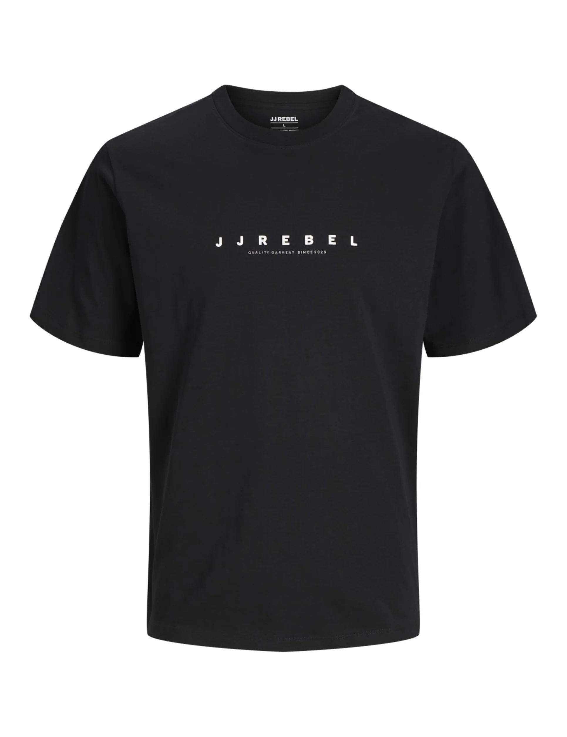 JJ REBEL Jrebrocky Logo Tee SS Crew Neck, czarny, M