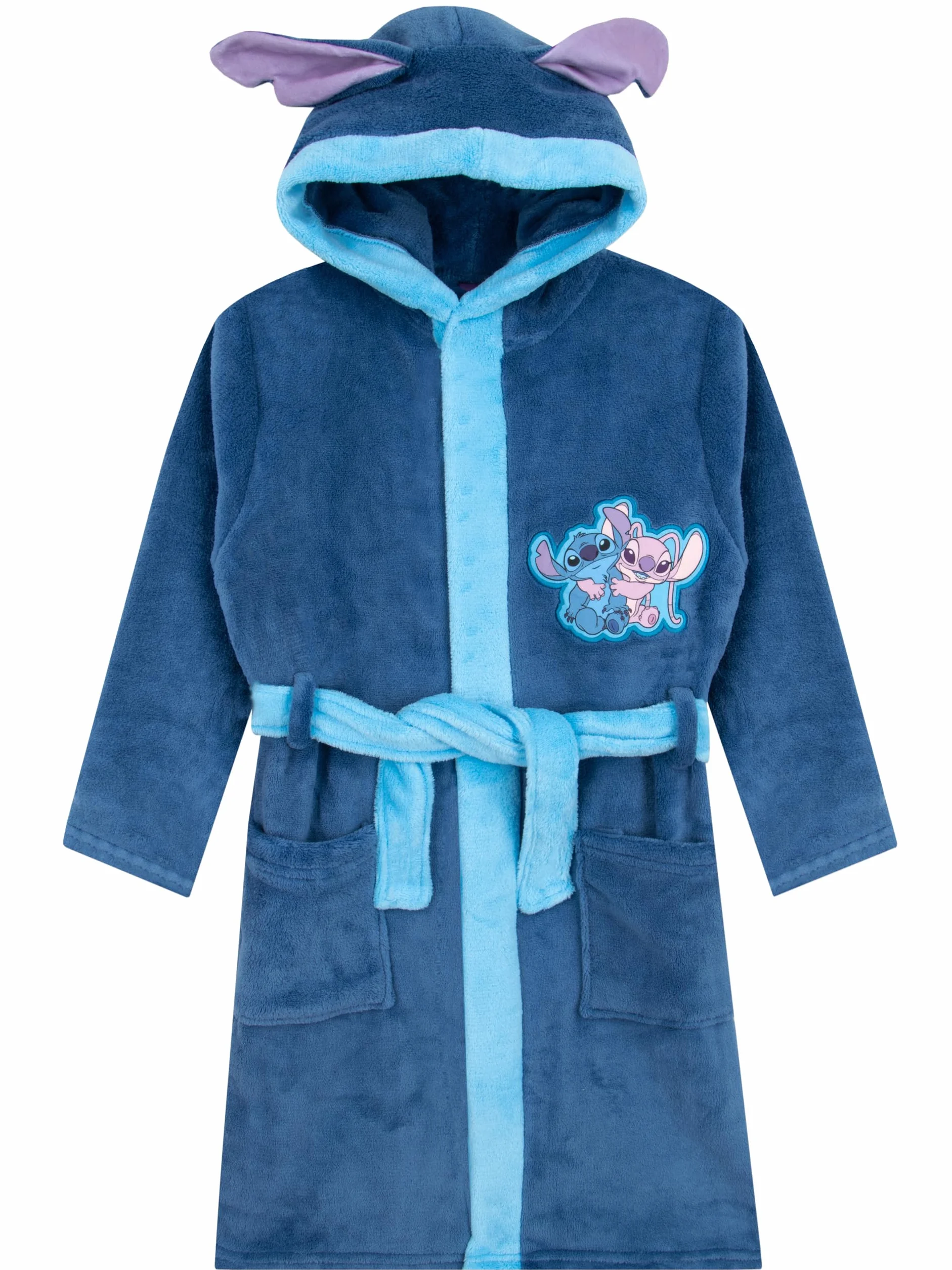 Disney Lilo i Stitch Szlafrok | Szlafrok z Kapturem | Polarowy Szlafrok z 3D Uszami | Oficjalny Produkt Stitch