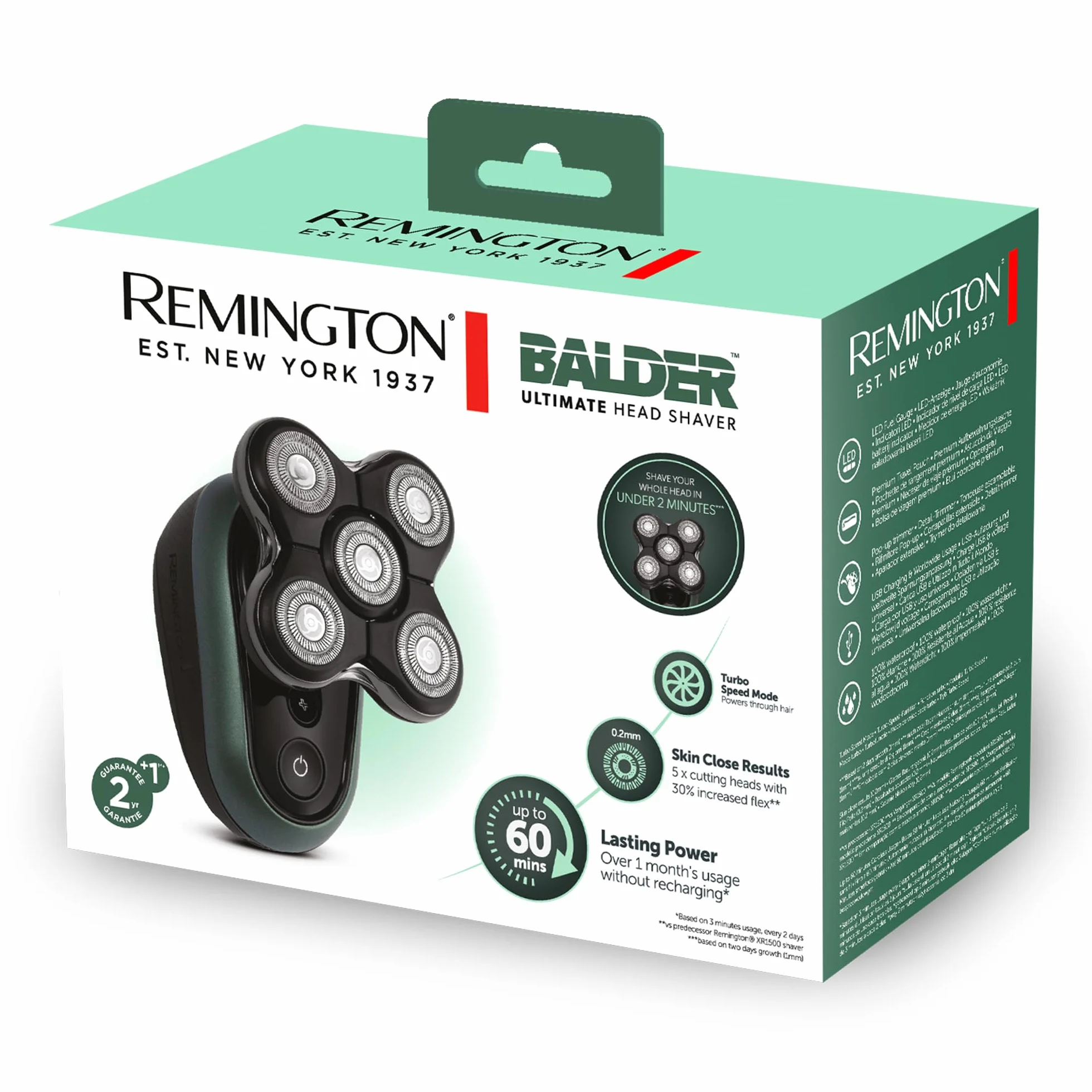 Remington golarka elektryczna do głowy, rotacyjna, wodoodporna, bezprzewodowa, golenie na sucho i mokro, Ultimate RX7 XR1600