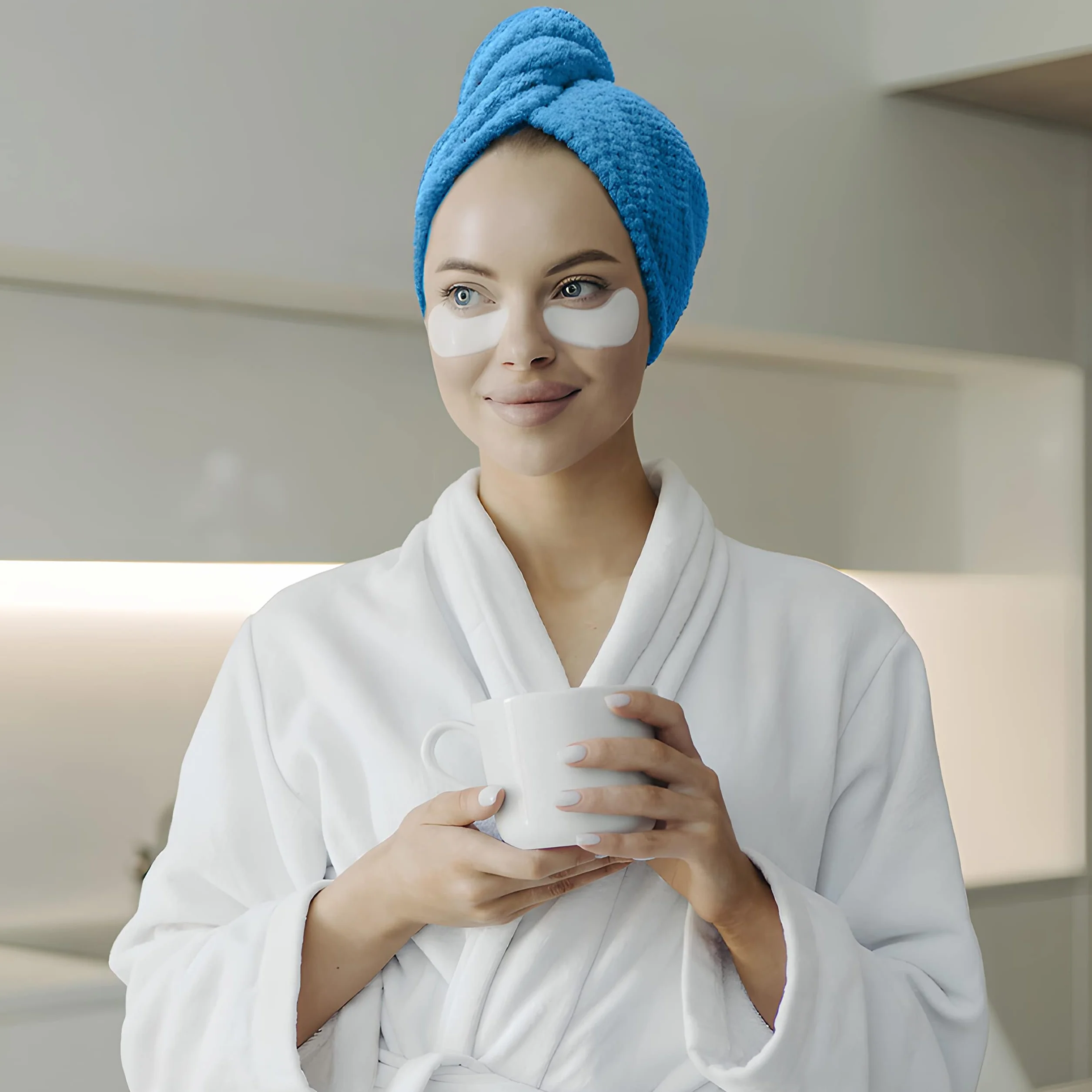 Retoo Turban do włosów, ręcznik z mikrofibry, szybkoschnący, turban, ręcznik z guzikami, ręcznik do wszystkich rodzajów włosów, dla kobiet i dziewcząt, długie włosy, chłonny, 55 x 23 cm