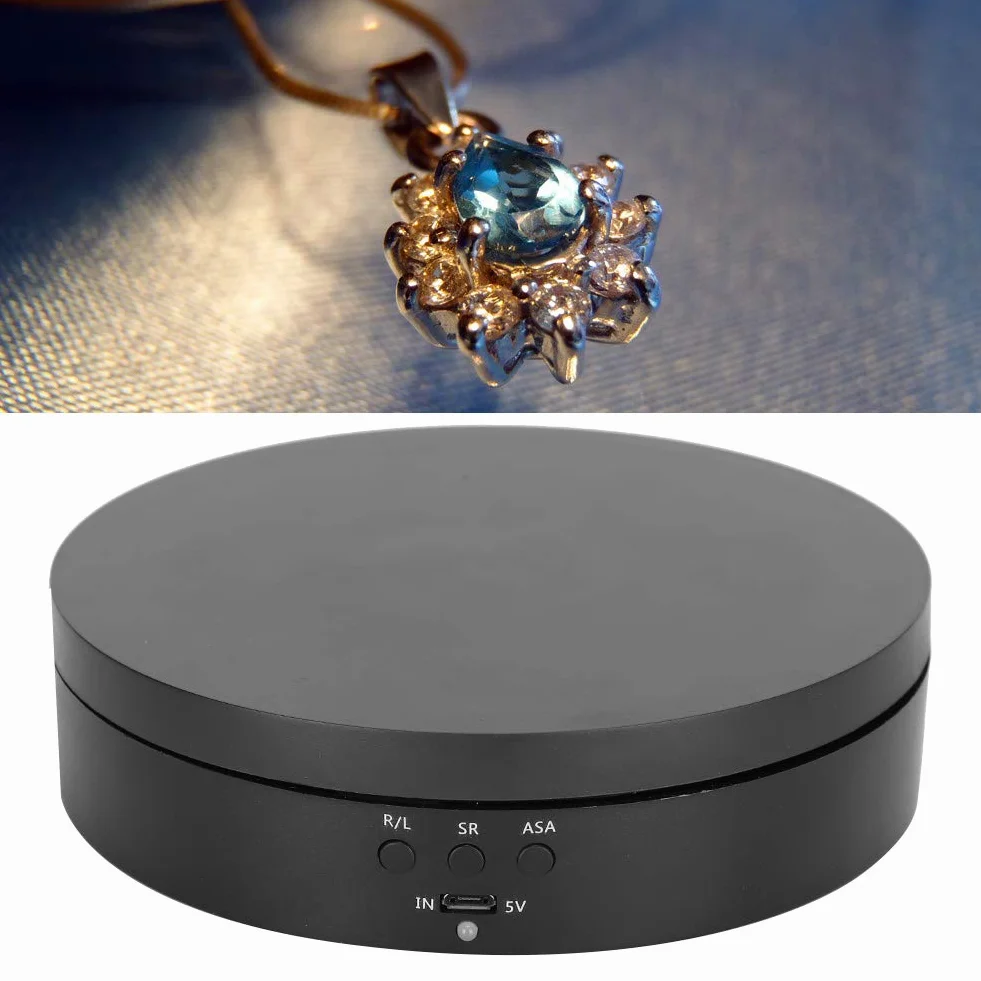 Elektryczny gramofon 360 stopni, 3-biegowy uchwyt ładujący 2-4KG uchwyt wyświetlacza dwukierunkowego obrotowego obrotowego gramofonu idealna platforma obrotowa do trójnika