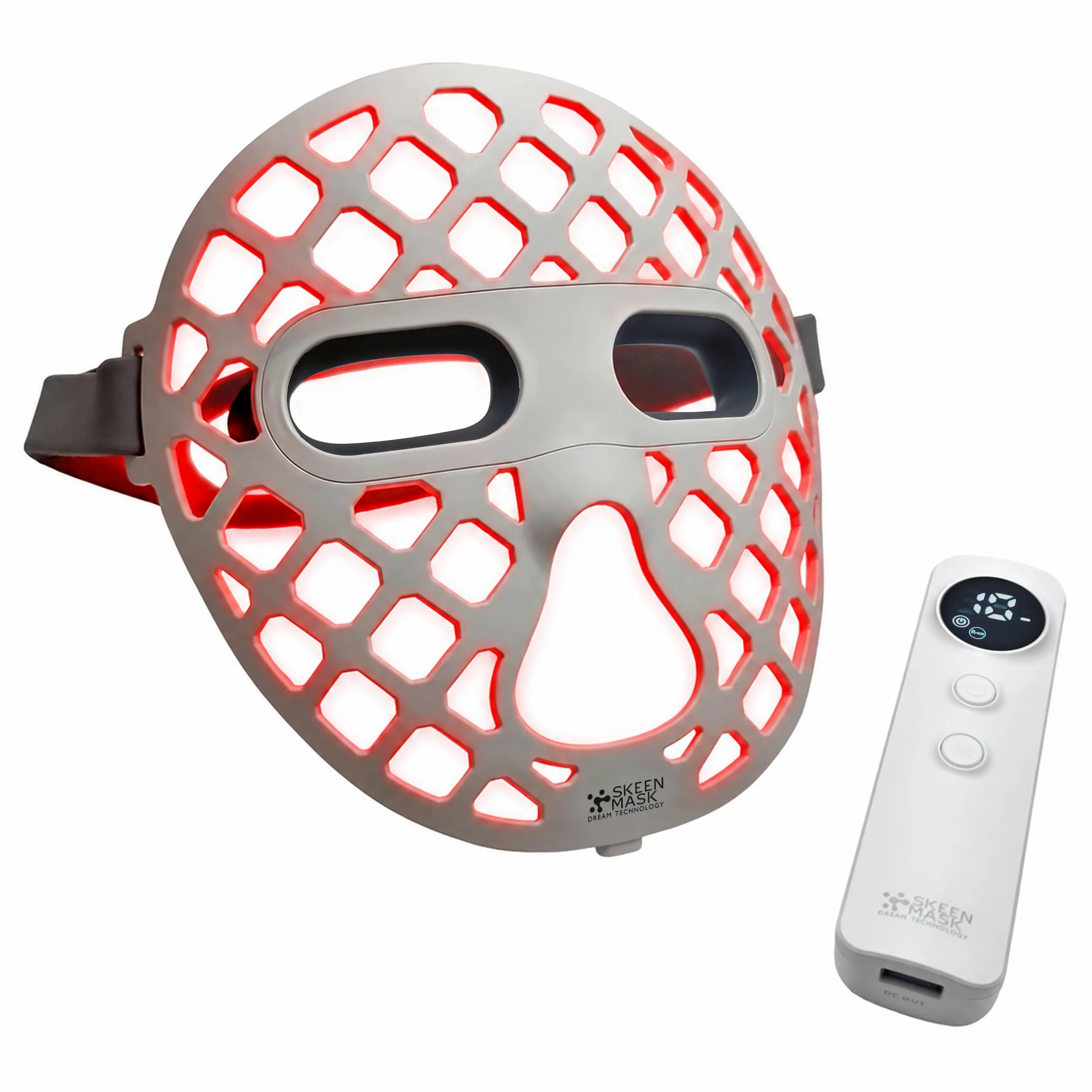 Skeen Mask Maska LED z płynnego silikonu do twarzy, 4 kolory (czerwony, podczerwień, niebieski, żółty) – 54 diody LED o wysokiej intensywności, przeciwstarzeniowe, fotobiostymulacja, wodoodporna (IP68
