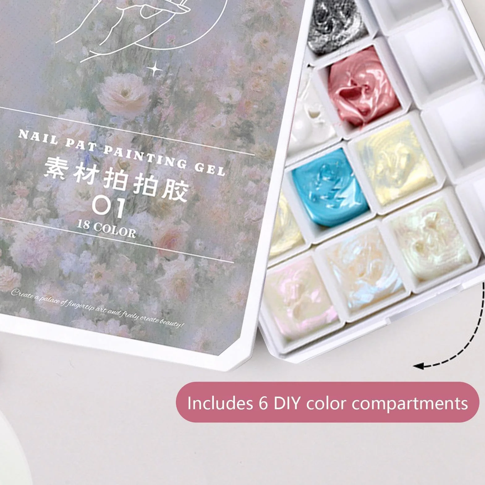 Patting Gel polerowanie paleta 18 siatek żelowe polerowanie paznokci