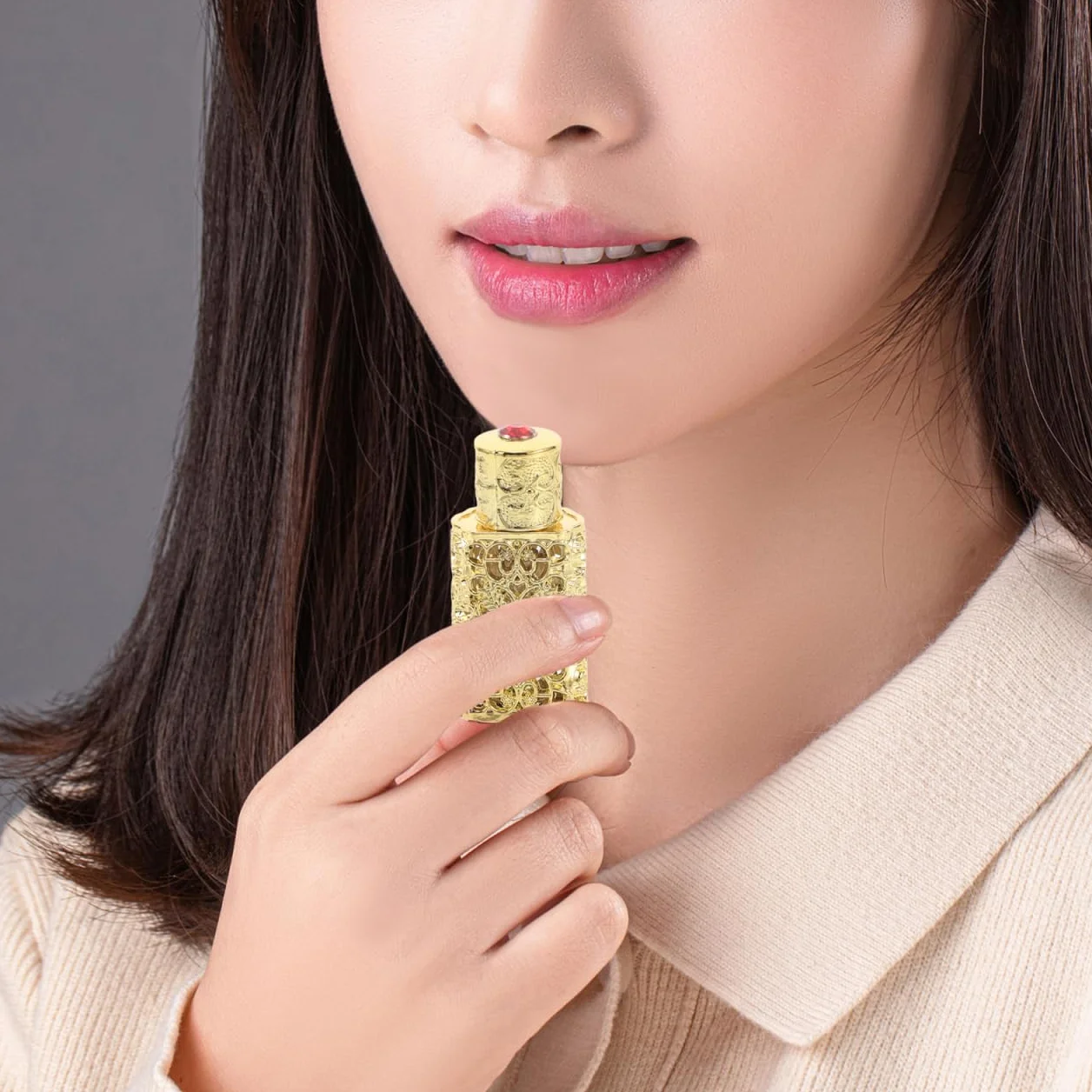 minkissy Butelka na perfumy z olejkiem eterycznym, w stylu vintage, do esencji, flakon retro do samodzielnego wykonania, kompaktowa do podróży, uchwyt na olejki eteryczne, butelka do przechowywania