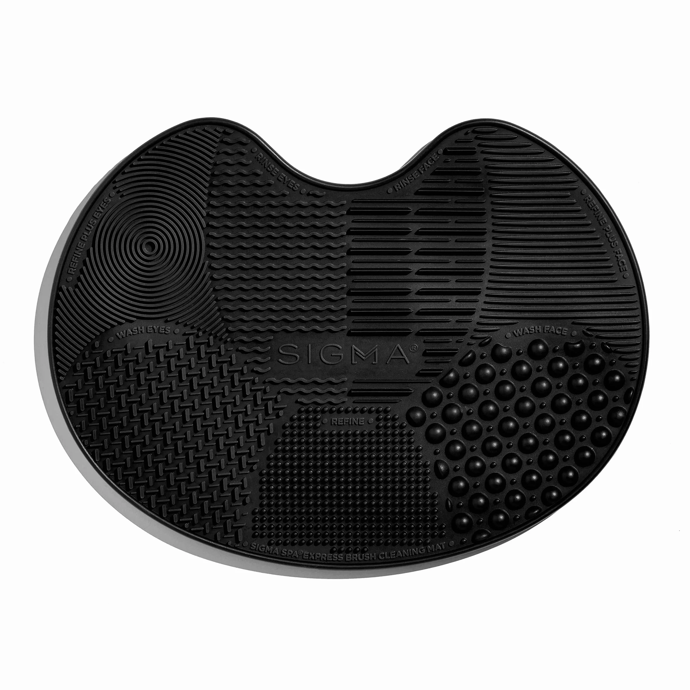 Sigma Beauty Spa® Express Mata Do Czyszczenia Pędzli Do Makijażu - ŚRodek Do Czyszczenia Mat Silikonowych, Z Przyssawkami, Wiele Tekstur Do Różnych Pędzli, Podkładka Do Czyszczenia, Przenośna - Czarna