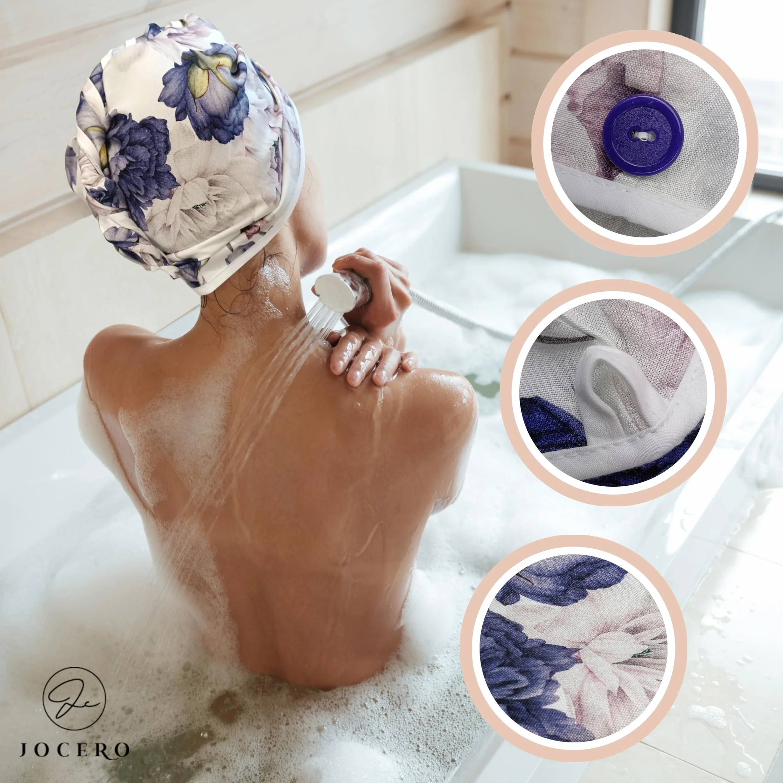 bambusowy turban do włosów z guzikiem - turban do każdego rodzaju włosów - szybkoschnący ręcznik do włosów - ręcznie robiony ręcznik do włosów z gumką