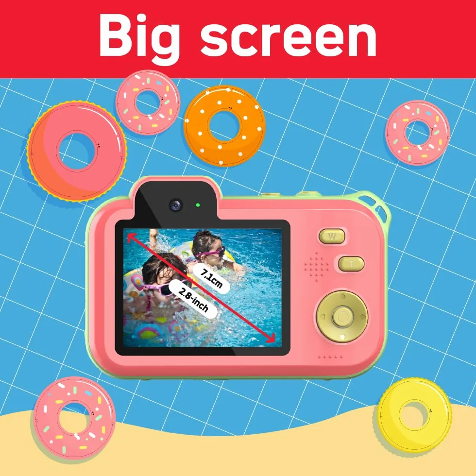 AgfaPhoto Realikids Cam Waterproof 2 - wodoodporny aparat dziecięcy 12 MP, wideo HD, tryb selfie, filtry i ramki, wbudowane gry, bateria litowa - niebieski