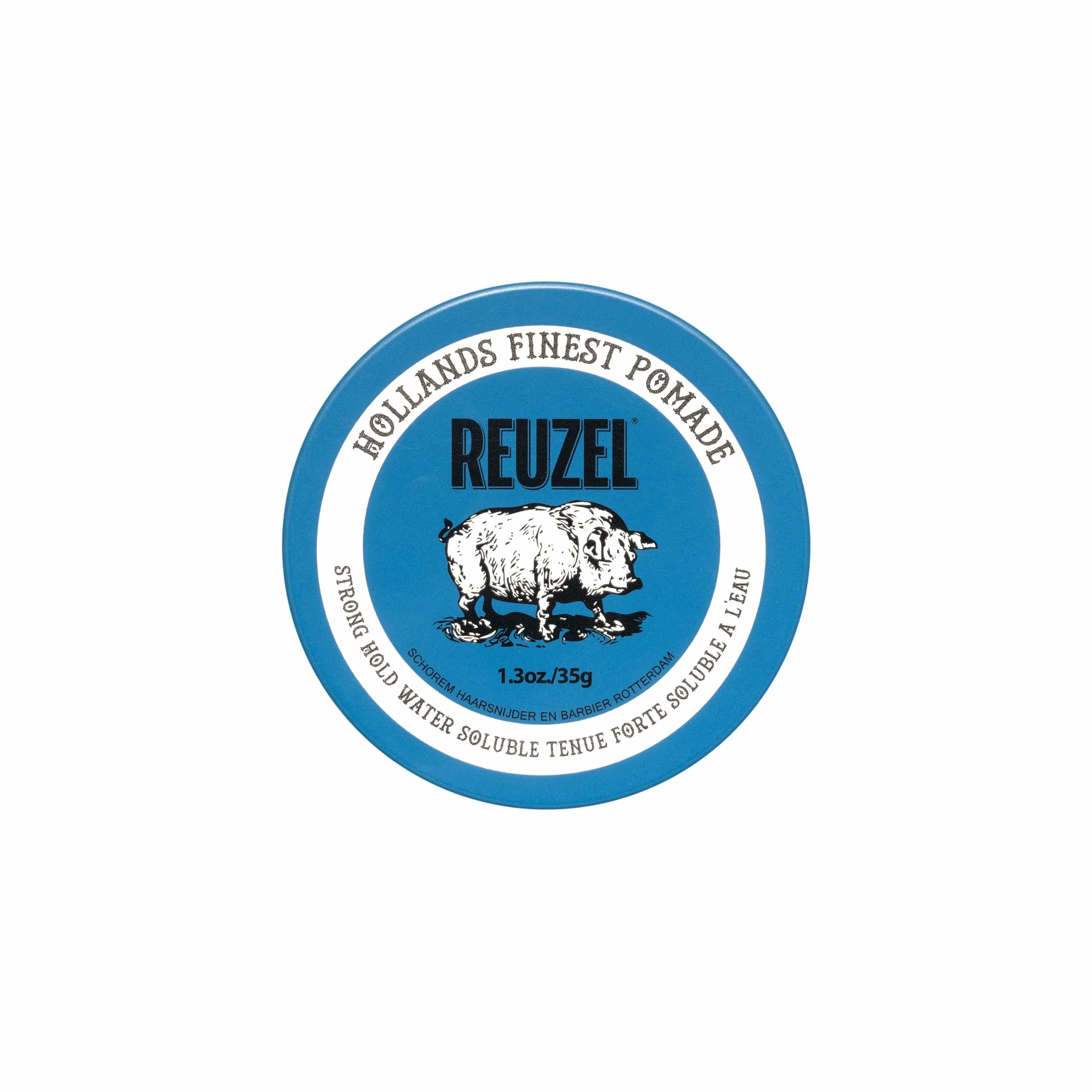 Reuzel Blue Strong Hold Pomade, Strong Hold Pomade dla uzyskania połysku, rozpuszczalna w wodzie, o zapachu wanilii, 1,3 uncji/35 g