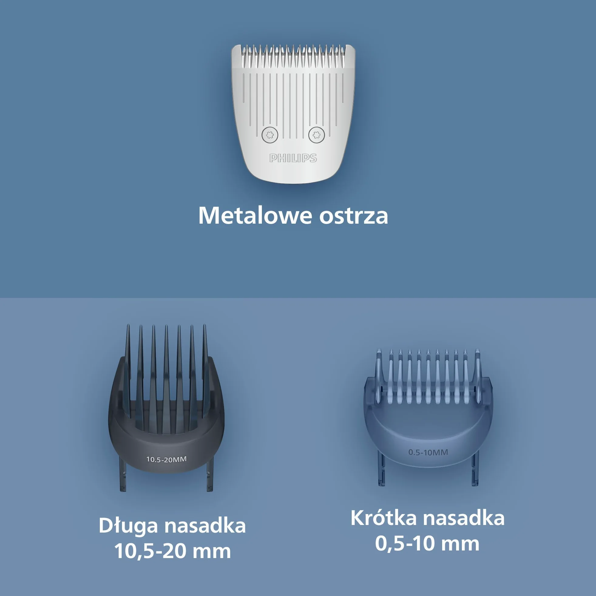 Trymer do brody Philips z serii 3000 – samoostrzące się metalowe ostrza, 40 ustawień, nasadka Lift&Trim, 100% wodoodporności, wskaźnik naładowania baterii, zasilanie przez USB, model BT3660/15