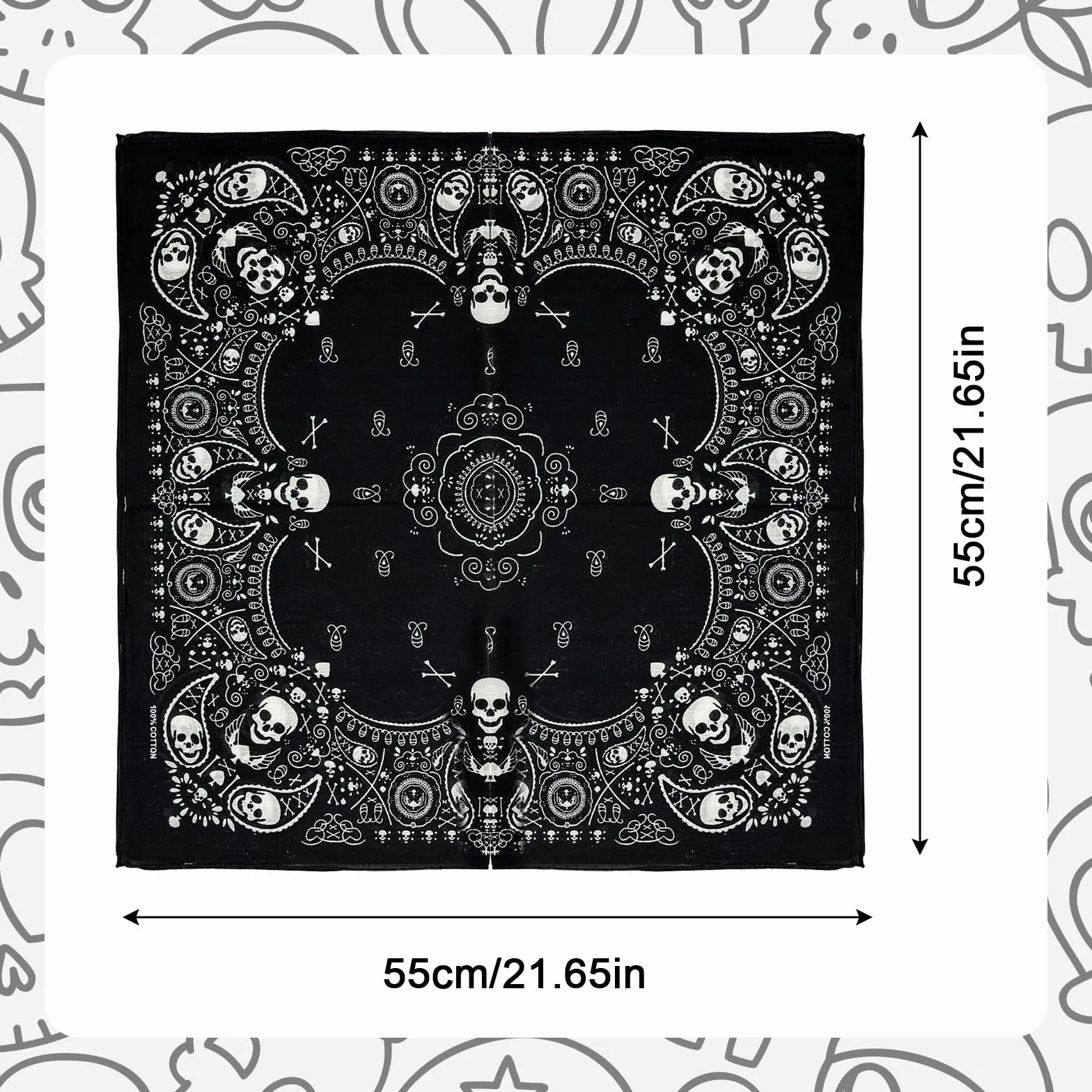 Czarna bandana z czaszką bandana, unisex bandana piracka Paisley, szalik na głowę, szaliki na szyję, stylowa kowbojska opaska na głowę, chusteczka, śliniak, impreza, nakrycie głowy na
