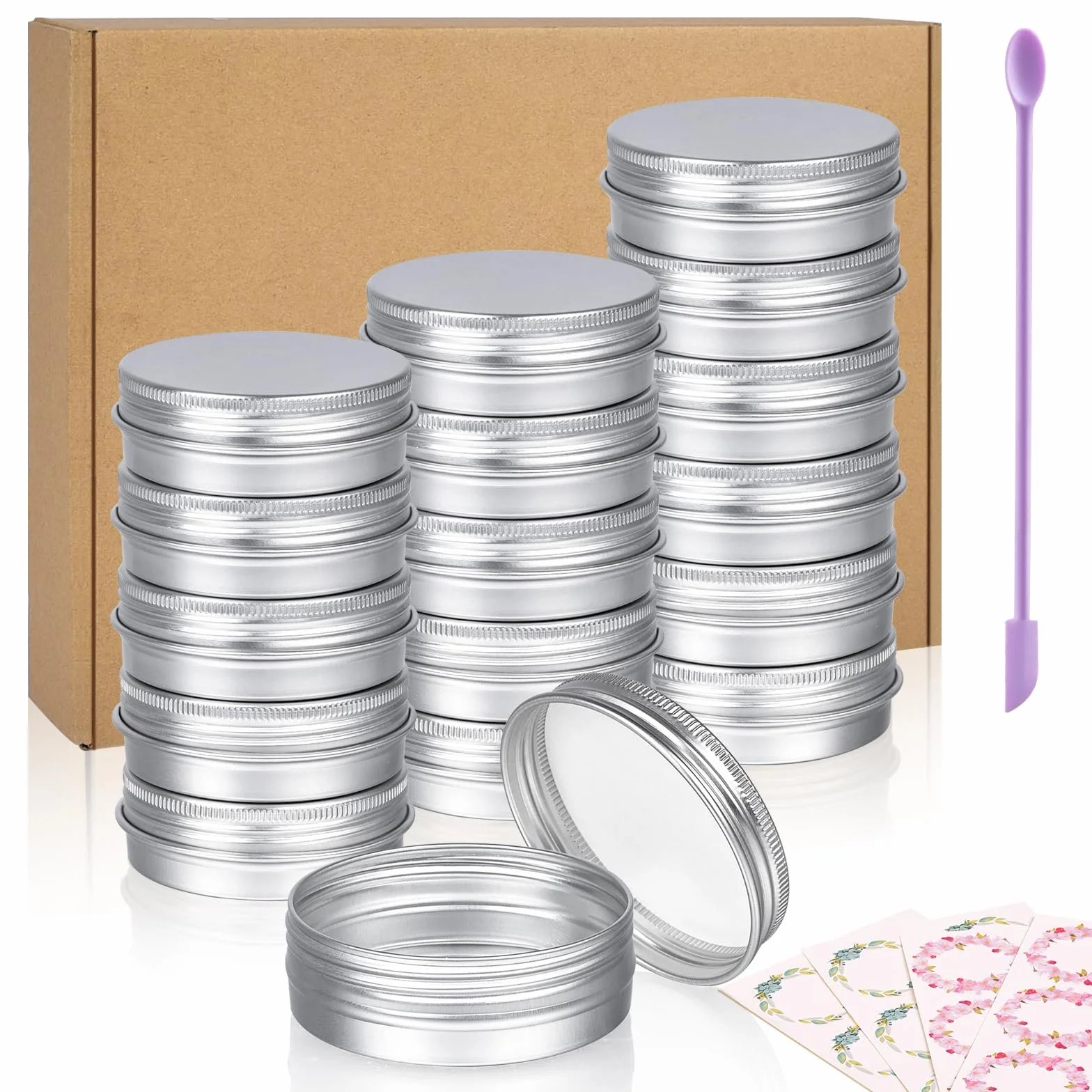 Aluminiowe słoiki 24 szt. 30 ml, Sopito aluminium puszka metalowe pojemniki na kosmetyki do kremów próbki kosmetyków balsam do ust rzemiosło