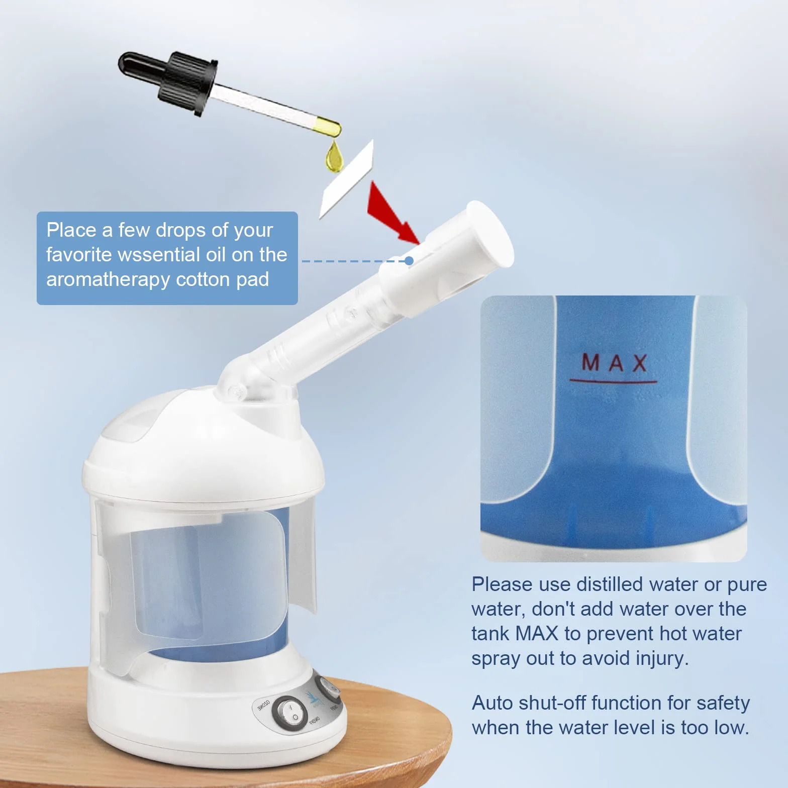 Parowar do włosów z kapturem i parownik do twarzy 2 w 1 funkcja higiena osobista O3 ozon aromat dłoni twarz para włosów parowa urządzenie kosmetyczne Elitzia ETKD2328A